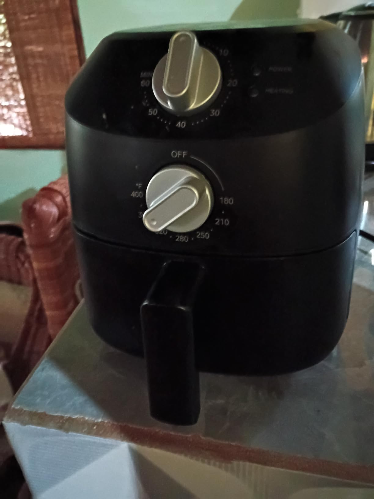 COMFEE' Compact 2.1-Quart Mini Air Fryer for Small Kitchens, Black | Compact size, knob control, perfect for 1-2 servings, built-in menu guide on top, nonstick basket, dishwasher-safe basket customer photo 2