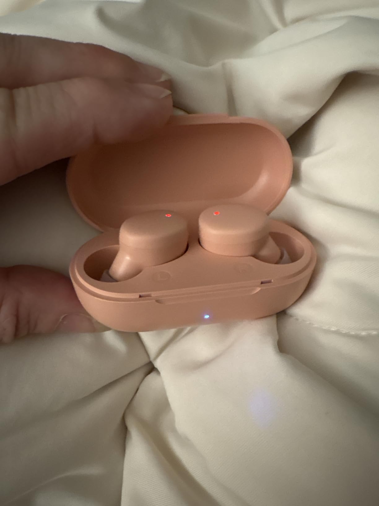 MOZOTER Mini Wireless Earbuds Bluetooth 5.3 in Ear Headphones Headsets | Light Weight,60Hrs Playtime Ear Buds with Charging Case,Smart Touch Control,Premium Sound with Deep Bass for Sport-Pink customer photo 1