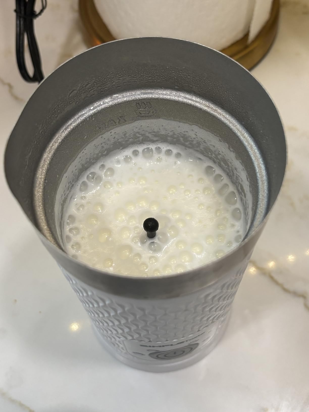 SIMPLETASTE Milk Frother, 4-in-1 Electric Automatic Milk Steamer customer photo 1