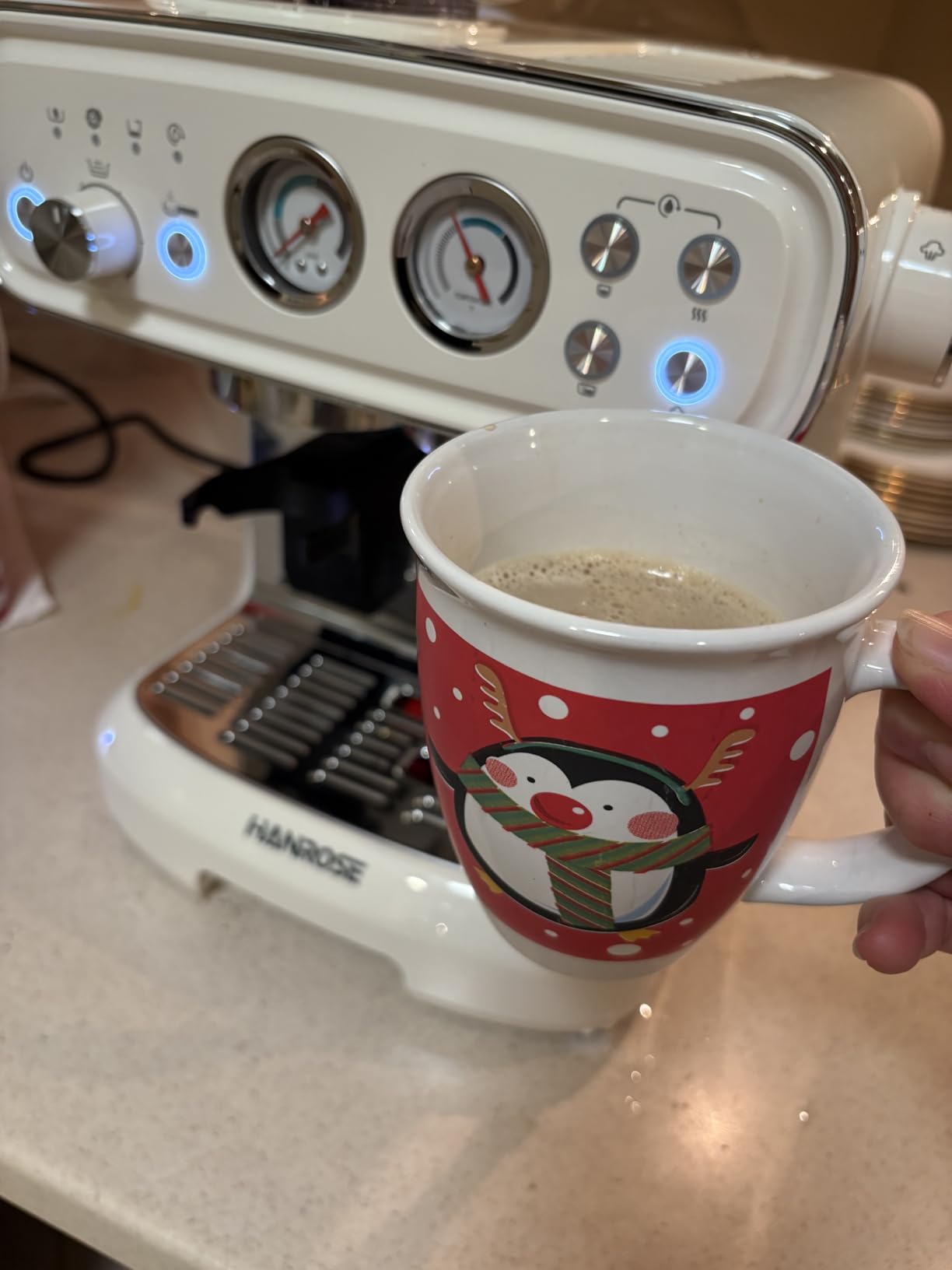 Espresso Machine with Grinder and Milk Frother, 20 Bar ULKA Pump | Fully Removable Burr Assembly, Adjustable Dosing & Independent Hot Water for Latte, Cappuccino & Americano at Home or Office customer photo 1