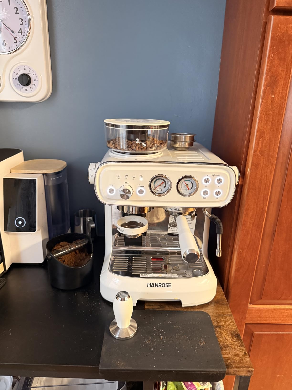 Espresso Machine with Grinder and Milk Frother, 20 Bar ULKA Pump | Fully Removable Burr Assembly, Adjustable Dosing & Independent Hot Water for Latte, Cappuccino & Americano at Home or Office customer photo 2