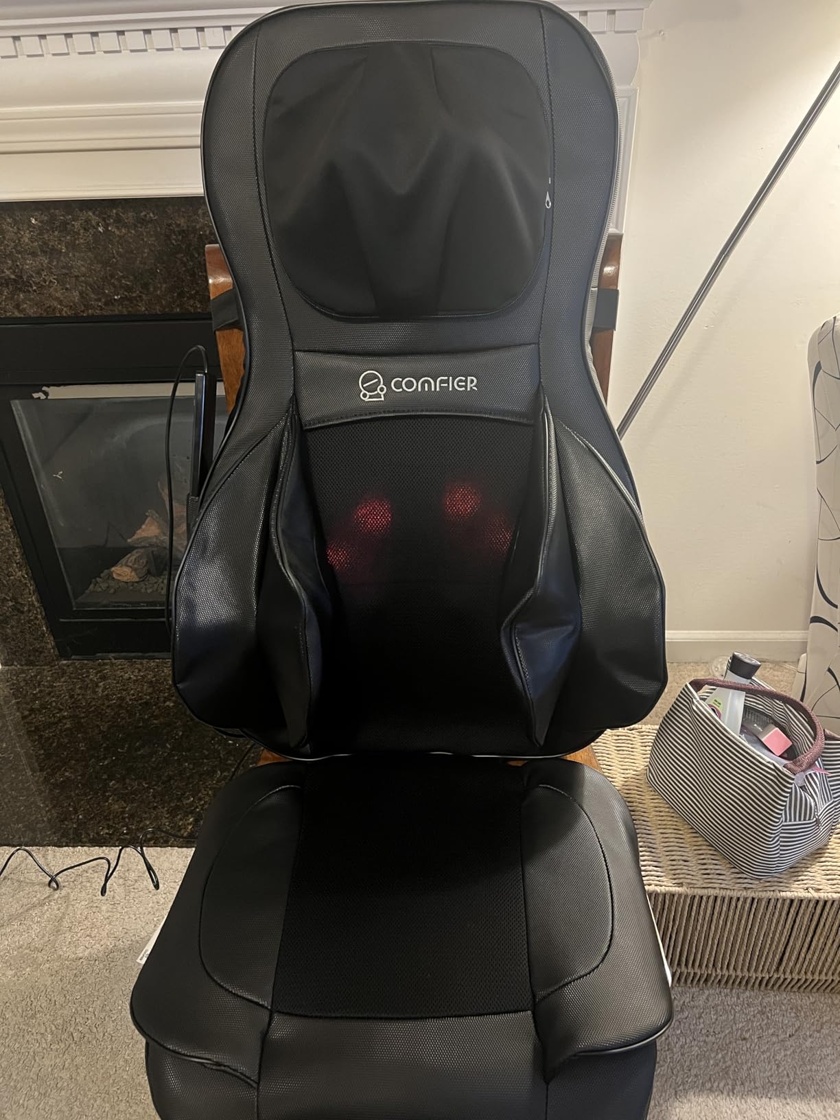 COMFIER Back Massager for Pain Relief Deep Tissue, Shiatsu Neck and Back Massager with Heat, Rolling & Compression Massage Chair Pad for Office Chair, Full Body Massage Chair Gift for Mom Dad customer photo 2