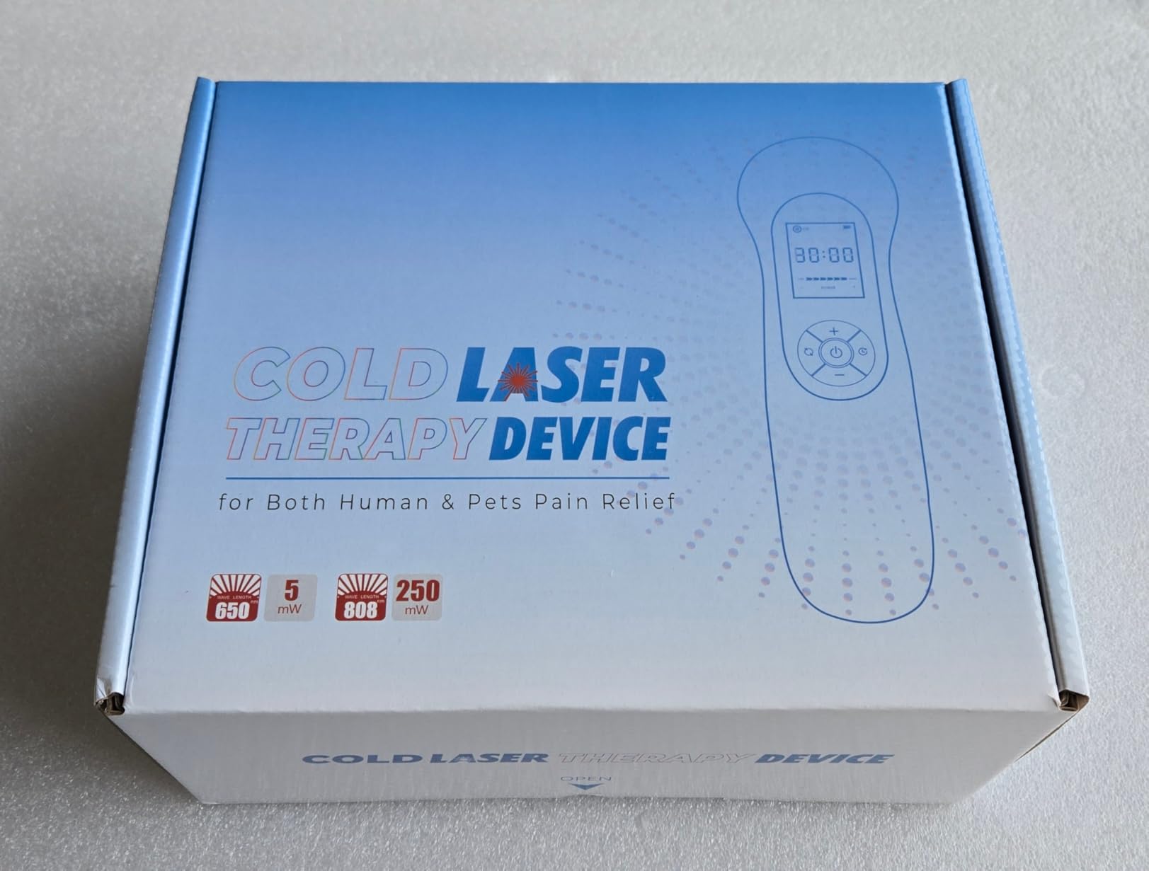5000mAh 5 * 808nm & 10 * 650nm LLLT Cold Laser Therapy Device for Human/Vet customer photo 1