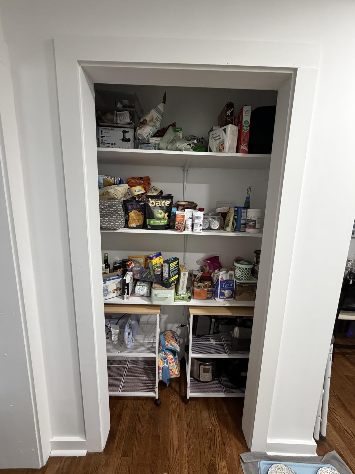 ThreeHio Rolling Kitchen Microwave Cart, 3 Tier Microwave Table Stand with Storage, Kitchen Utility Cart on Lockable Wheels, Small Coffee Cart Shelf Rack Organizer for Living Room Office, Balcony customer photo 1
