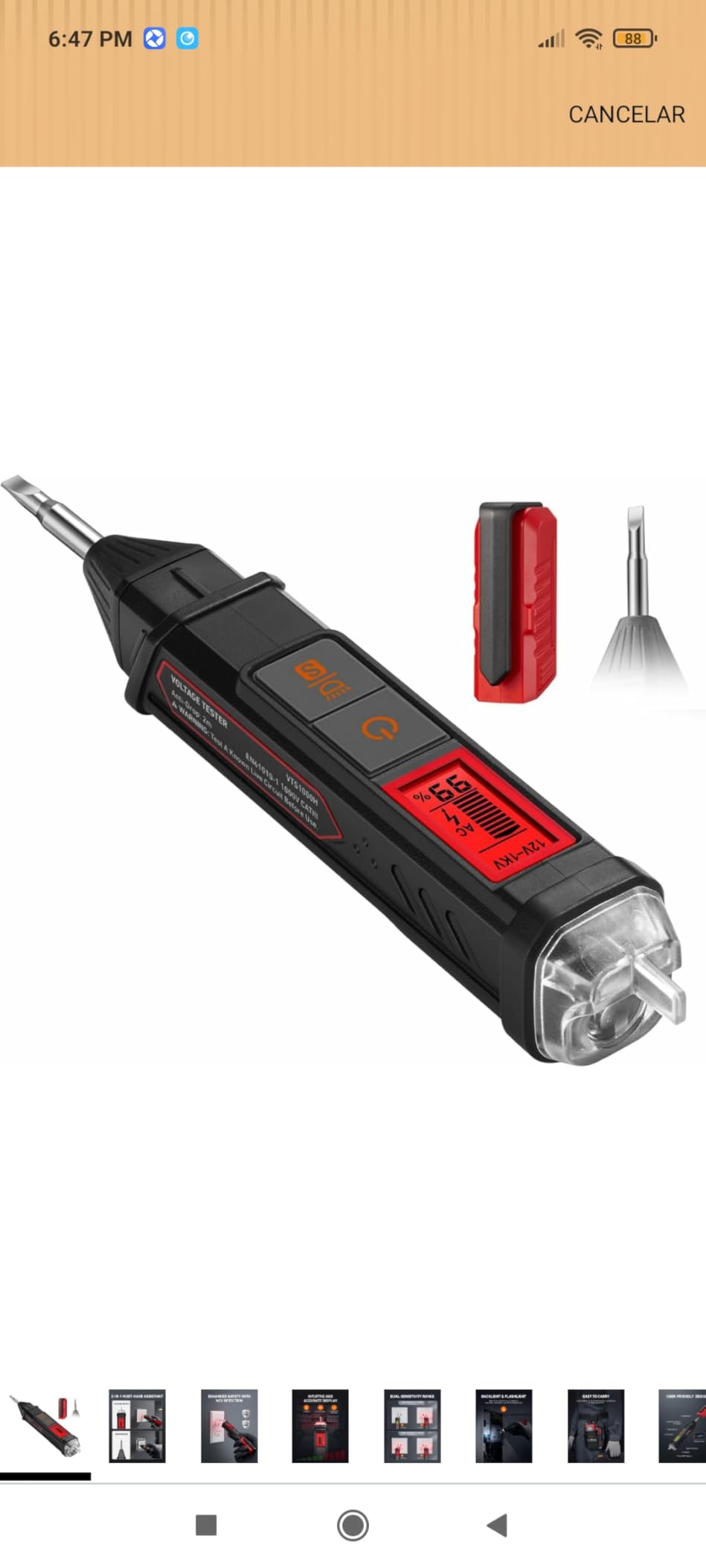 AstroAI VTS1000H Voltage Tester with Screwdriver, Non-Contact Electrical Tester, Dual Range AC 12V/70V-1000V, Live Wire Test, Wire Breakpoint Finder, Audible Alarm, LCD Percentage Display, Red customer photo 1