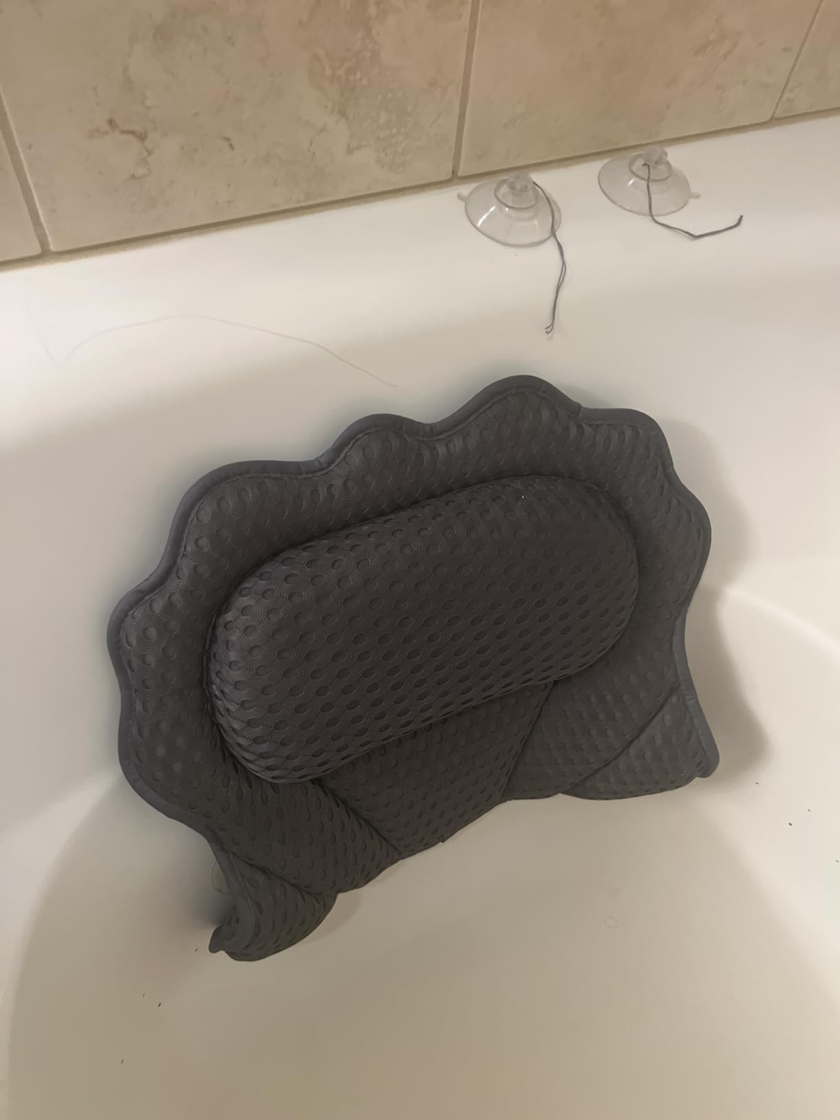Bath Pillow RUVINCE Ergonomic Luxury Bathtub Pillow with Head,Neck, Shoulder and Back Support, 4D Bath Pillows for tub with 6 Powerful Suction Cups, Fits All Bathtub, Spa Tub, Hot Jacuzzi (Black) customer photo 2