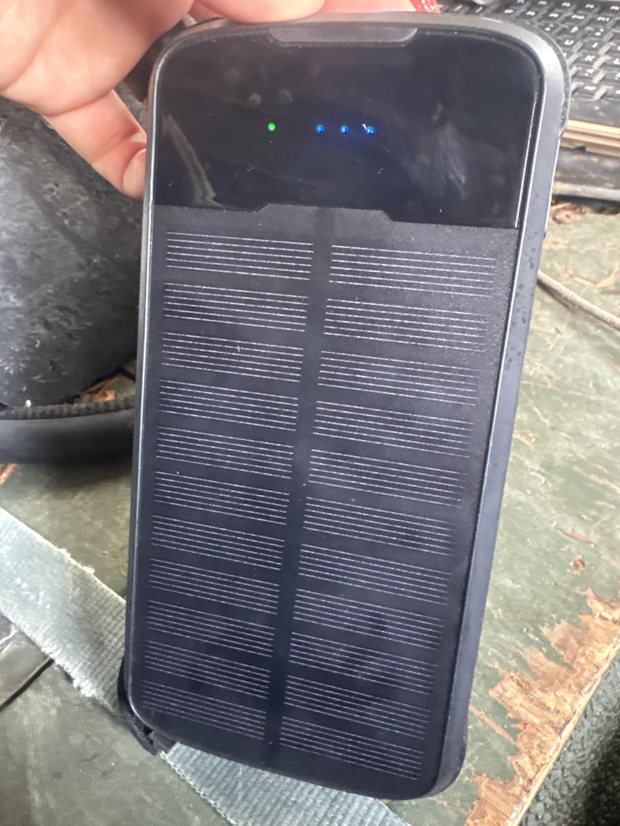 Solar Power Bank 40000mAh PD20W Fast Charging Portable Solar Charger | Built-in 4 Cables, 3 Ports, Dual Bright Flashlight, External Battery Pack for Camping, Hiking, and Outdoor Use, Orange customer photo 1