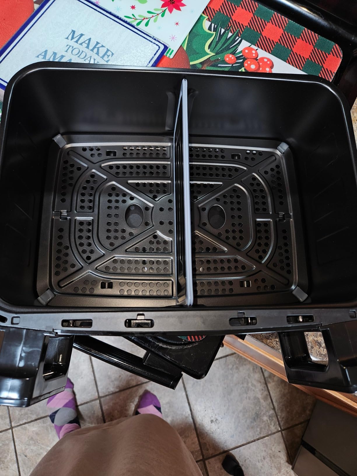 Elite Gourmet 11Qt Dual Zone Air Fryer Oven, Dual Basket, 1600W, PFAS-Free customer photo 2