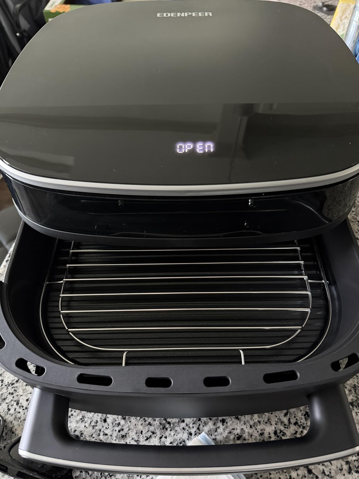 6QT Large Air Fryer, 11-in-1 Air Fryer Top & Bottom Heating, No Flip Needed | Flat Airfryer Fits 12