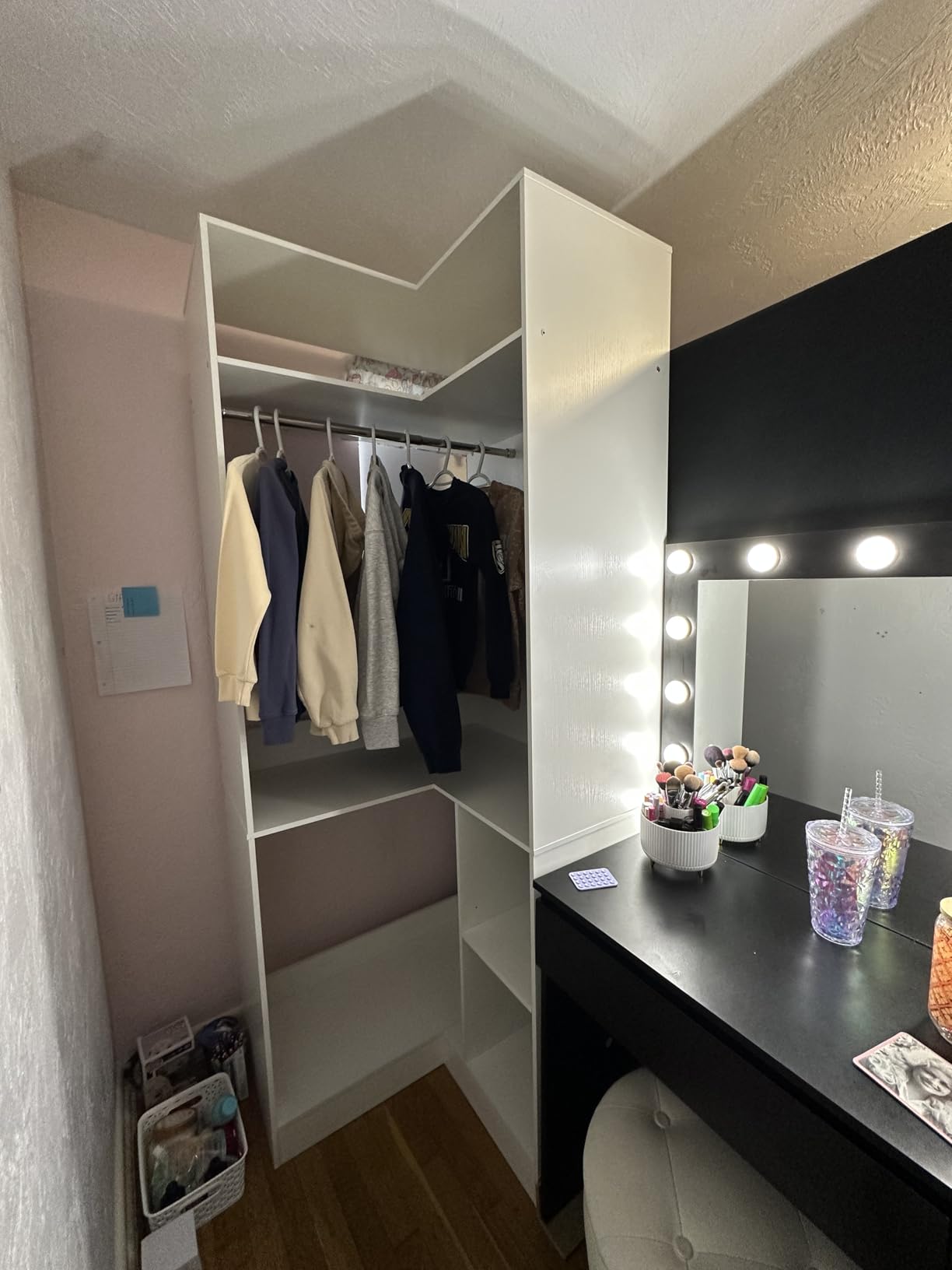 Aheaplus Corner Closet System with Shelves, L Shaped Walk-in Closets, White customer photo 1