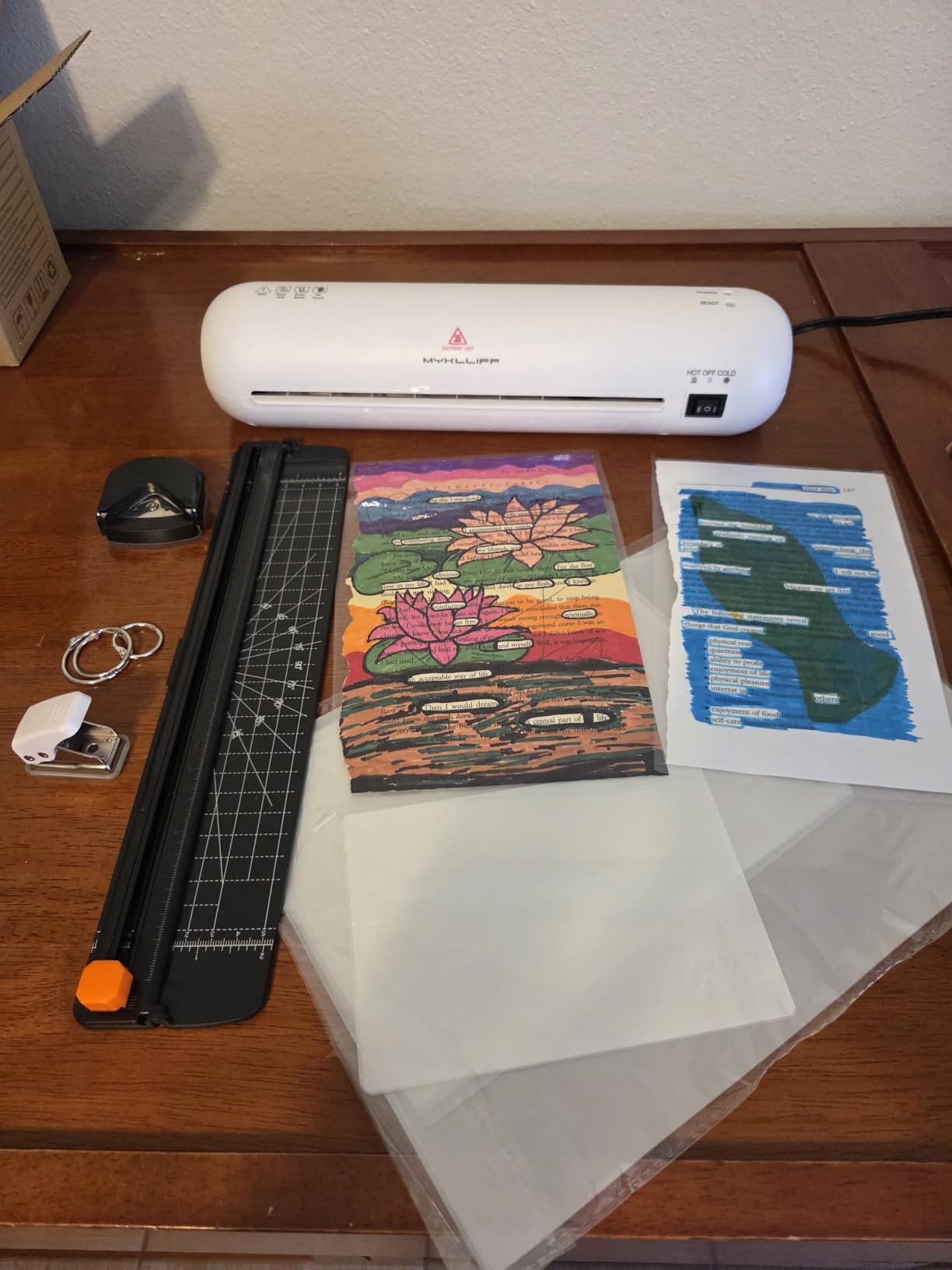 Laminator Machine 9-Inch Portable Thermal Laminater with Hot & Cold Modes, A4 Small Laminating Machine with ABS Jam-Release, 3-Min Warm-Up, 6-in-1 Photo Laminator Kit for Home and Class, White customer photo 2