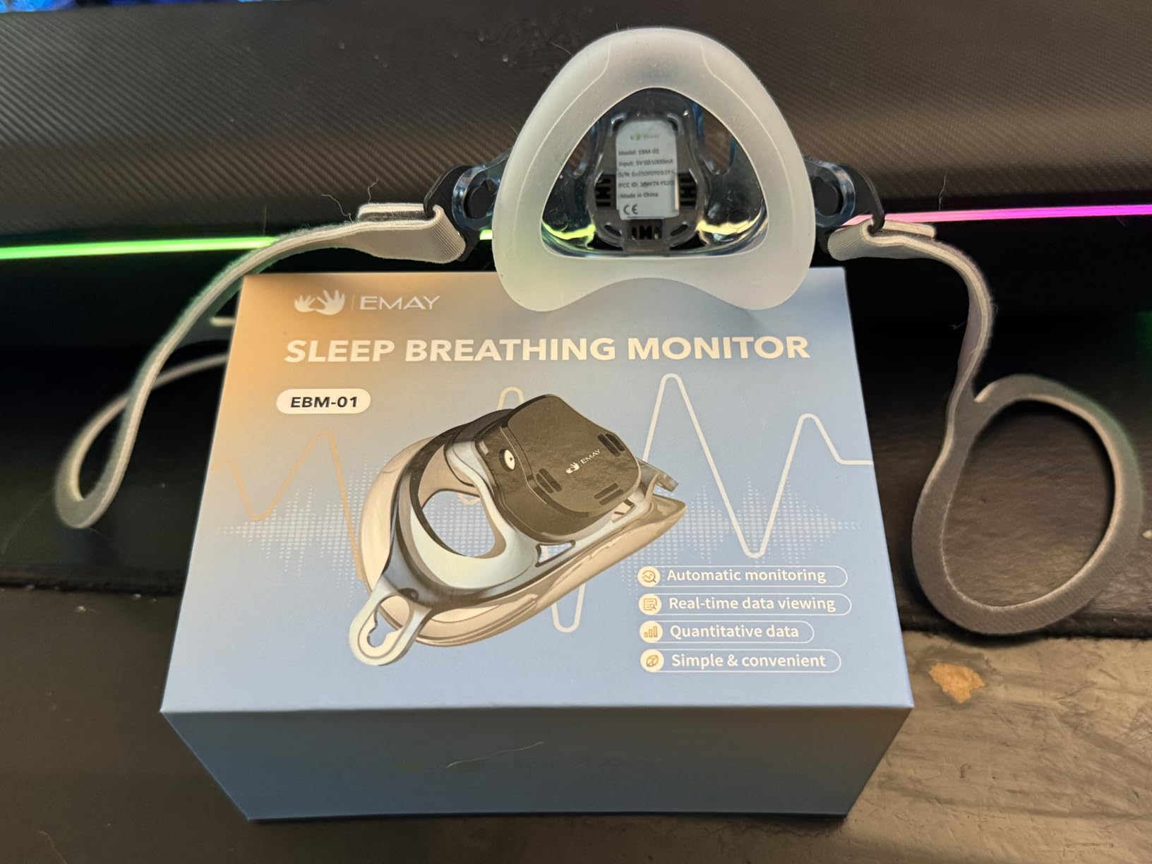 EMAY Sleep Breathing Monitor for Airflow Tracking | Record Breathing Continuously On the App | Monitor Sleep Quality and Respiratory Events | Generate Professional Sleep Report with Data Analysis customer photo 1