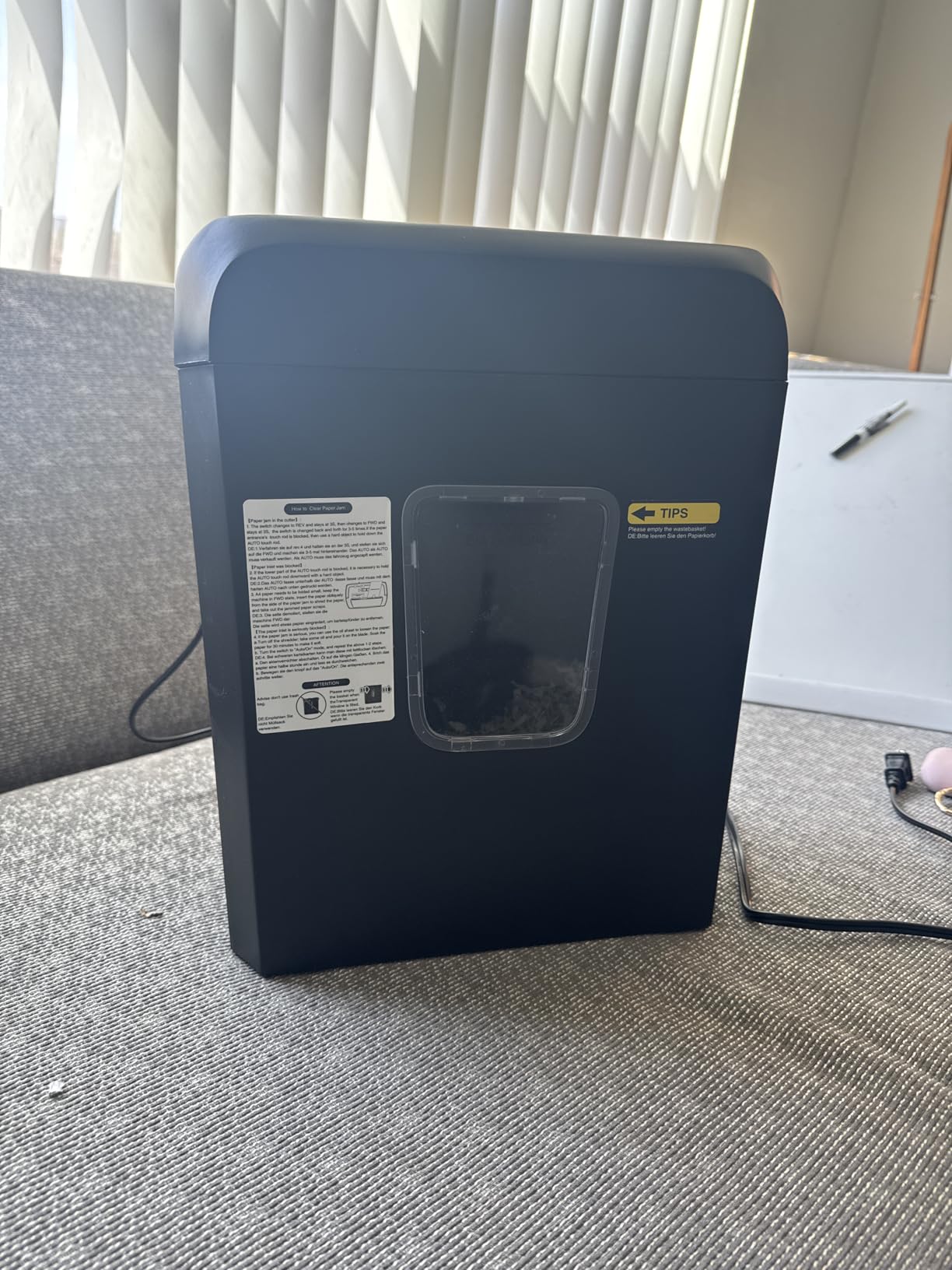 Bonsaii 6-Sheet Cross Cut Paper Shredder for Home, 3.4 Gal Bin | P-4 Security Level, Shreds Credit Cards, Staples & Paper Clips, with Portable Handle, Small Shredder for Home Office，C237-B customer photo 2