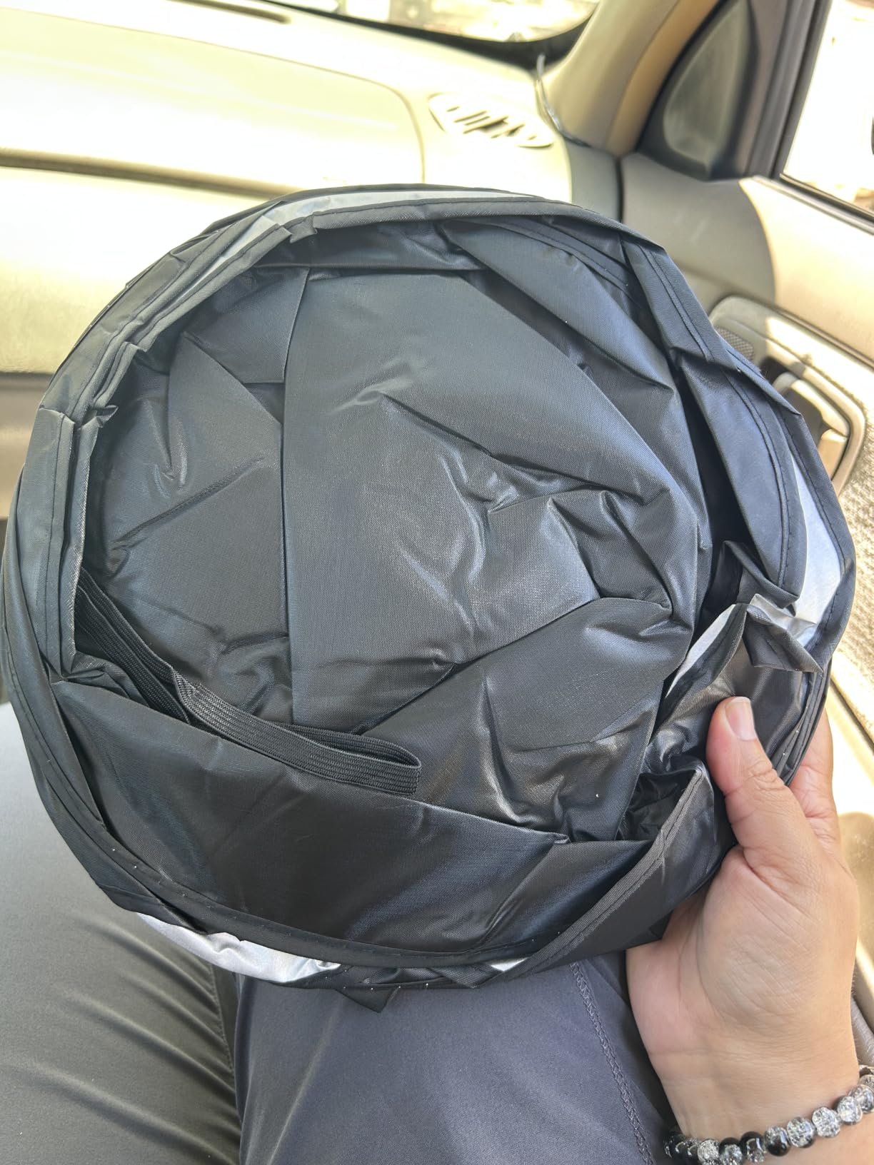 SINGARO 300T Universal Car Windshield Sun Shade, Foldable Reflective for Windshield & Window Shades with Overlapping Design, Car Interior Accessories (58