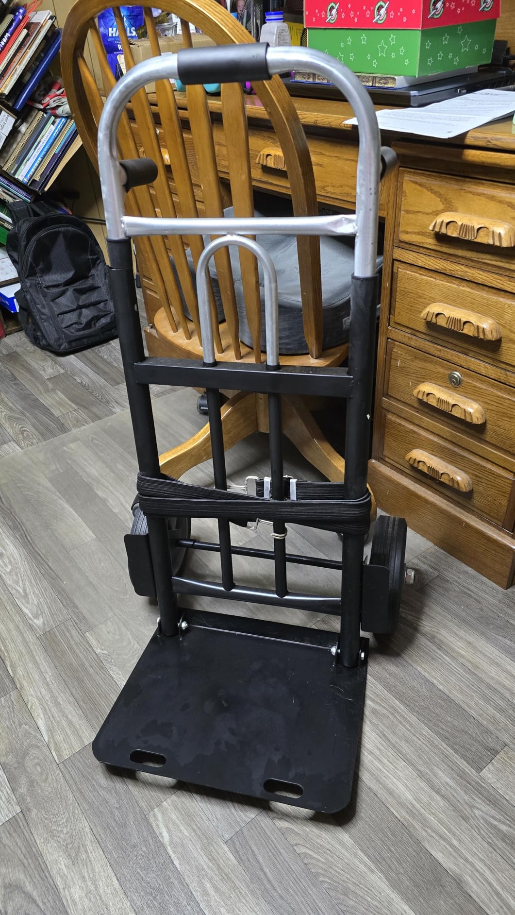 Folding Hand Truck Dolly - 600 LB Capacity, Heavy-Duty Wheels and Compact Design for Moving Heavy Loads in Warehouses, Offices, Homes, and Shopping customer photo 2