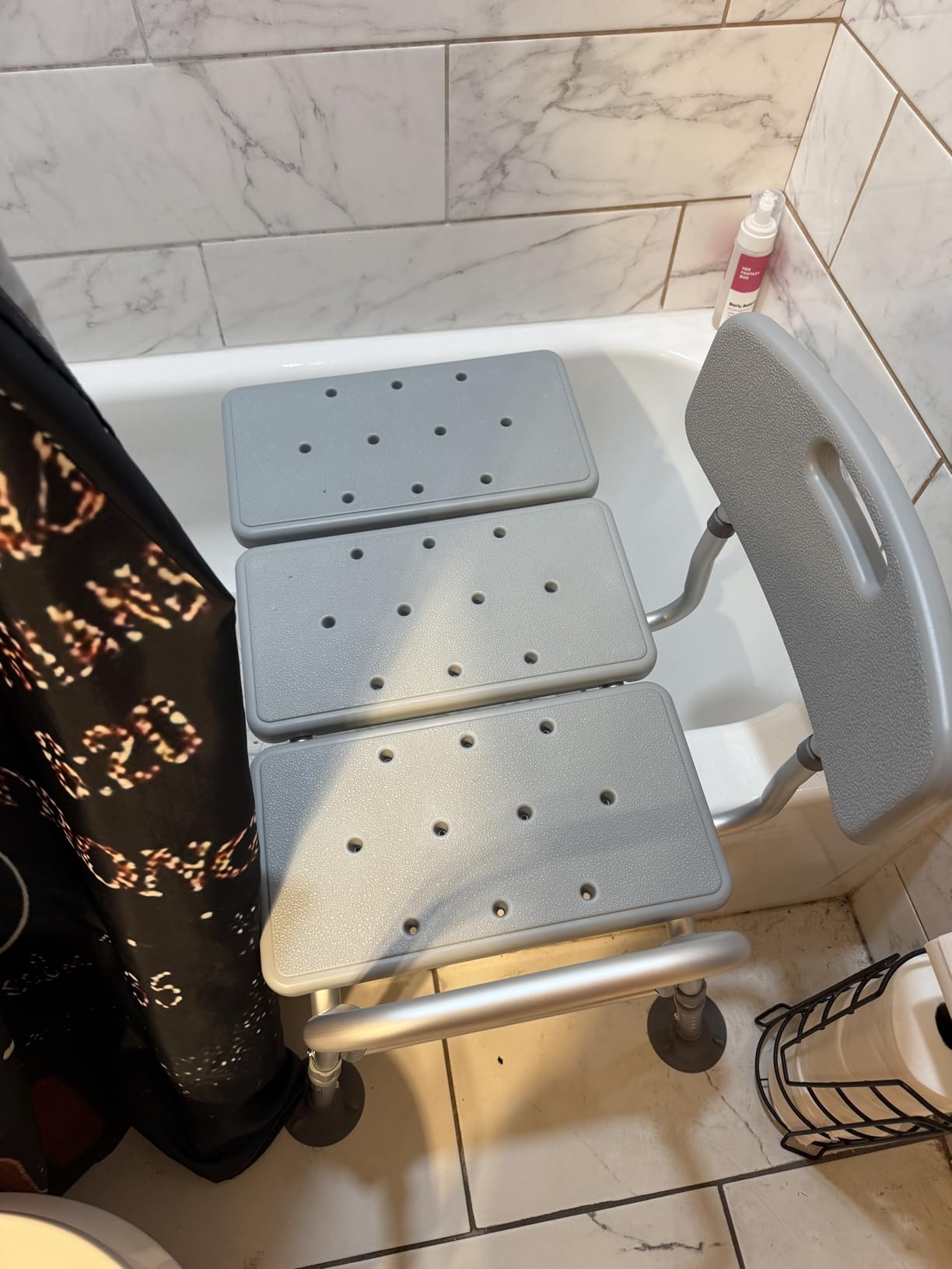 HOMLAND Tub Transfer Bench with Backrest for Bathtub, Height Adjustable customer photo 2