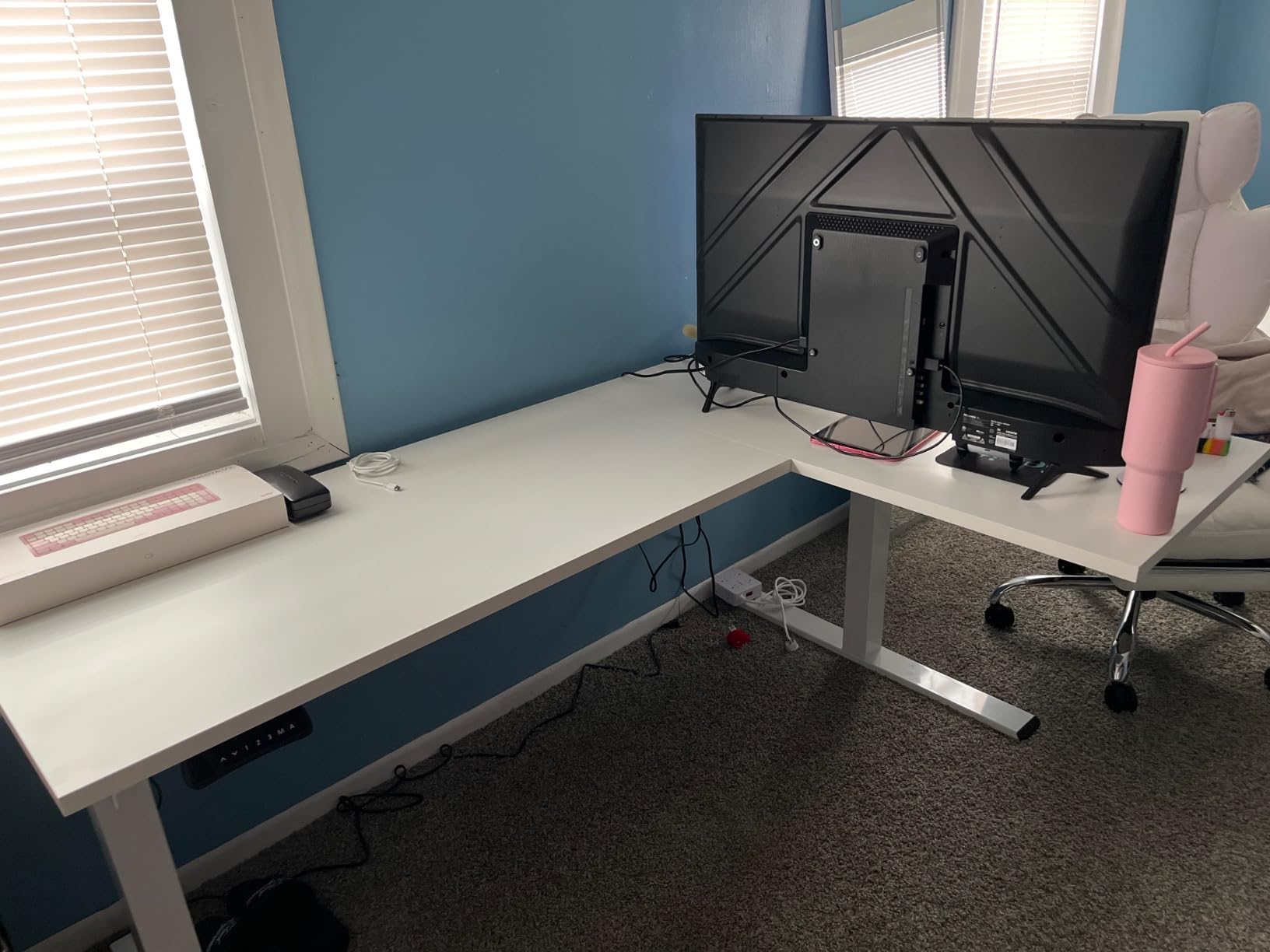 71 x 63 Reversible L-Shaped Corner Standing Desk, Black | Height Adjustable, Large Workspace, Anti-Collision, Memory Presets, Sit Stand Desk for Home Office & Gaming customer photo 2