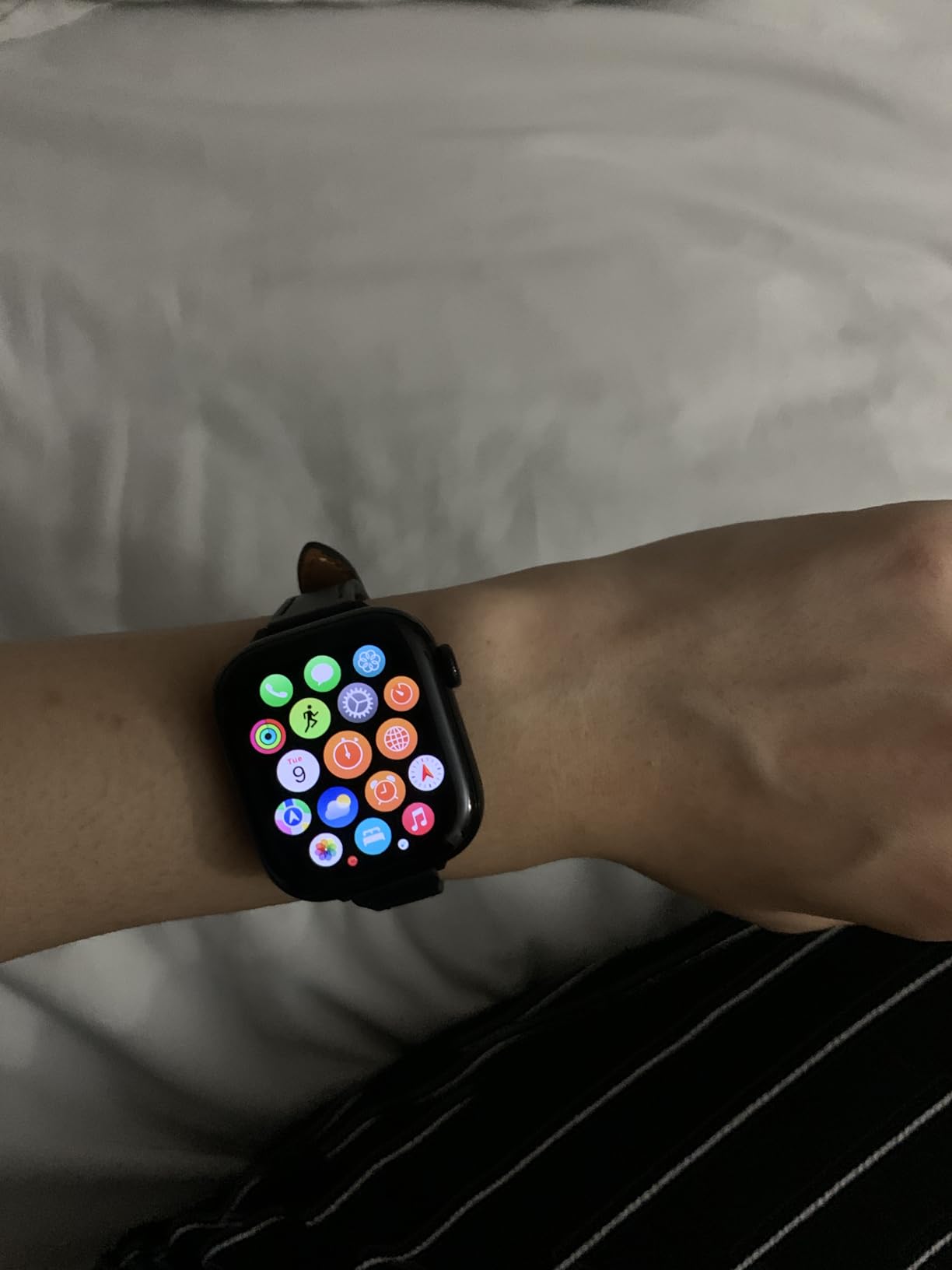 Apple Watch Series 10 [GPS, 42mm] Silver Aluminum Case with Denim Sport Band, M/L (Renewed) customer photo 2
