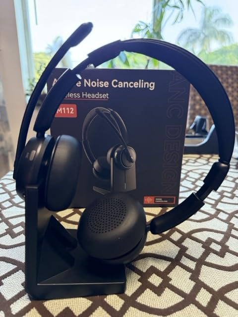Upgrade ANC & ENC Wireless Headset with Mic for Work(Flip-to-Mute & Dongle) customer photo 1