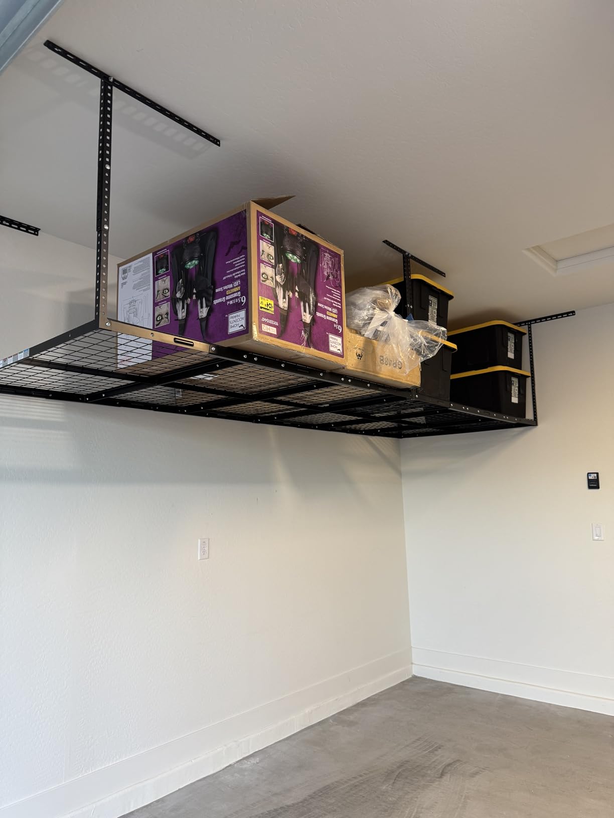 2x8ft Overhead Ceiling Garage Storage Rack, 400LBS Capacity, Black customer photo 2
