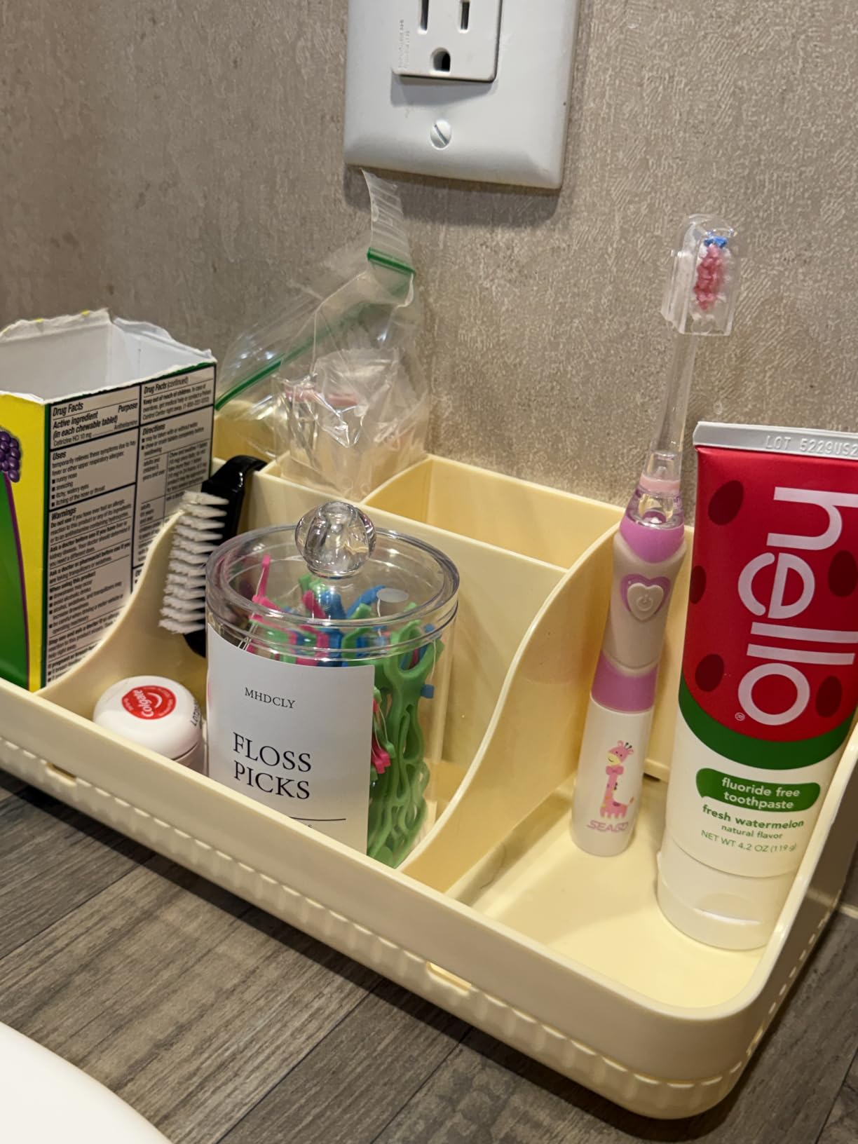 Bathroom Counter Organizer and Storage, 7 Slots Detachable Toothbrush Holders for Bathrooms, Anti-Slip Electric Toothbrush and Toothpaste Holder Countertop Vanity Organizer Accessories for Adults Kids customer photo 2