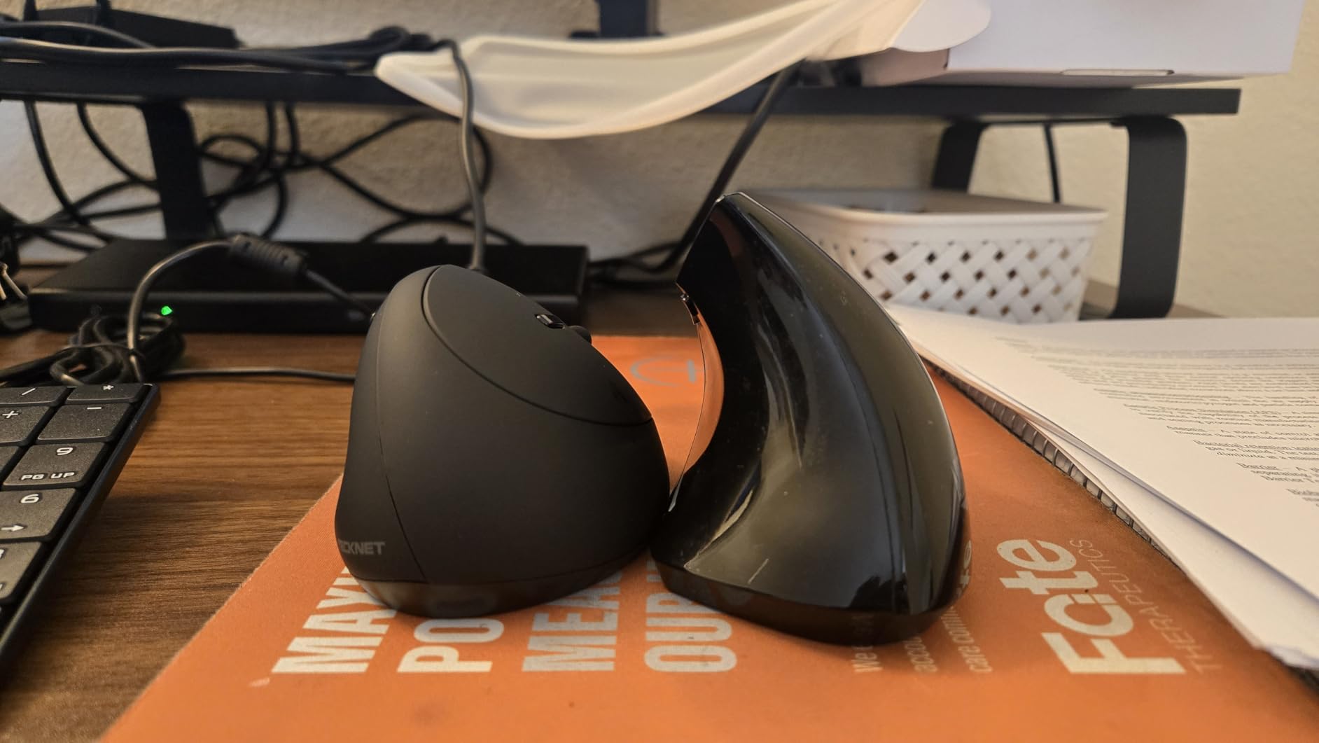 TECKNET Ergonomic Mouse, Bluetooth Wireless Vertical Mouse, Rechargeable Battery, Quiet Clicks, 4800 DPI Adjustable, BT5.0/3.0 & 2.4G Connect, Easy to use, Wide Compatibility - Black customer photo 1