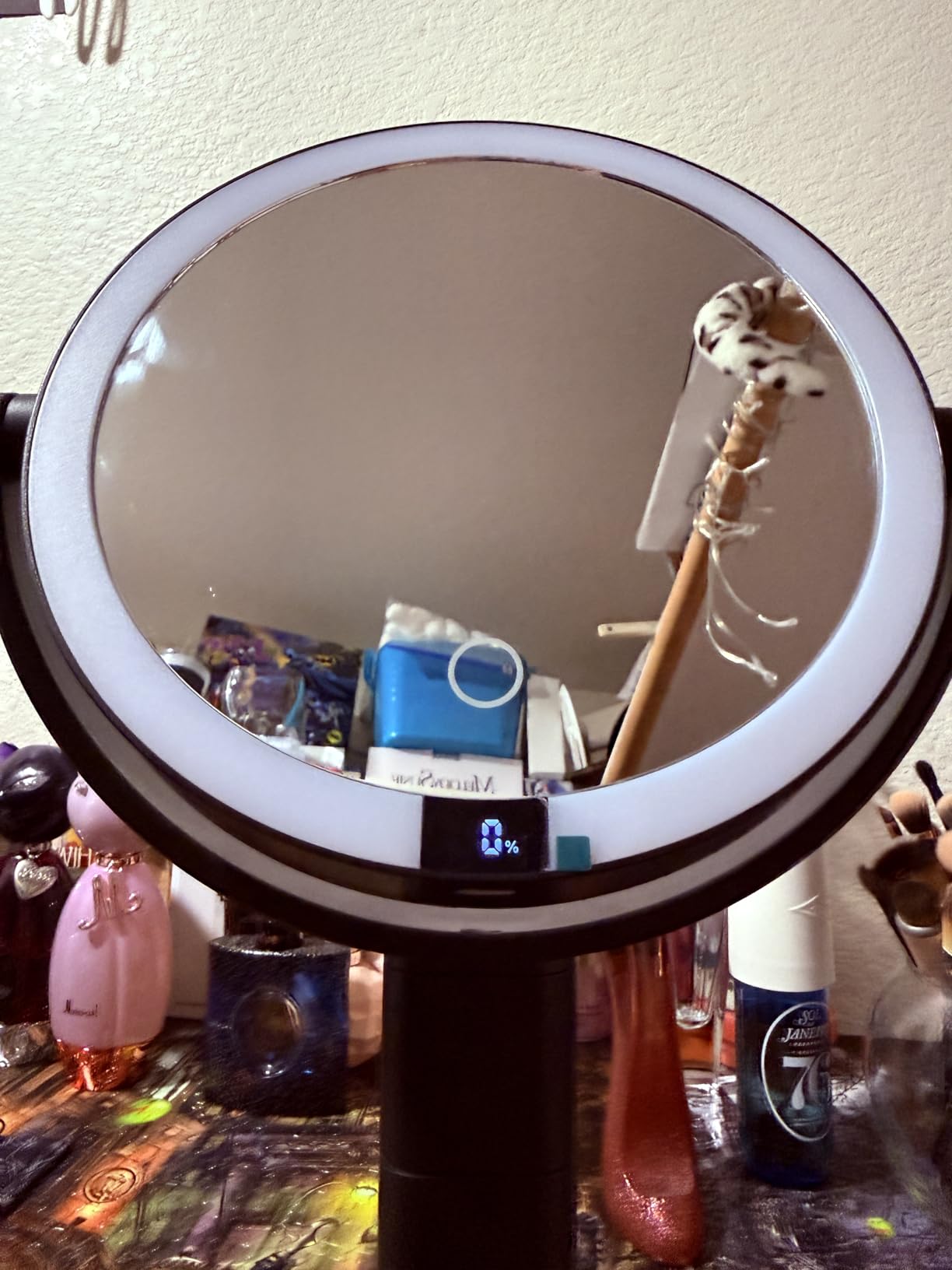 B Beauty Planet Makeup Mirror, Double-Sided Lighted Magnifying Mirror 30X customer photo 1