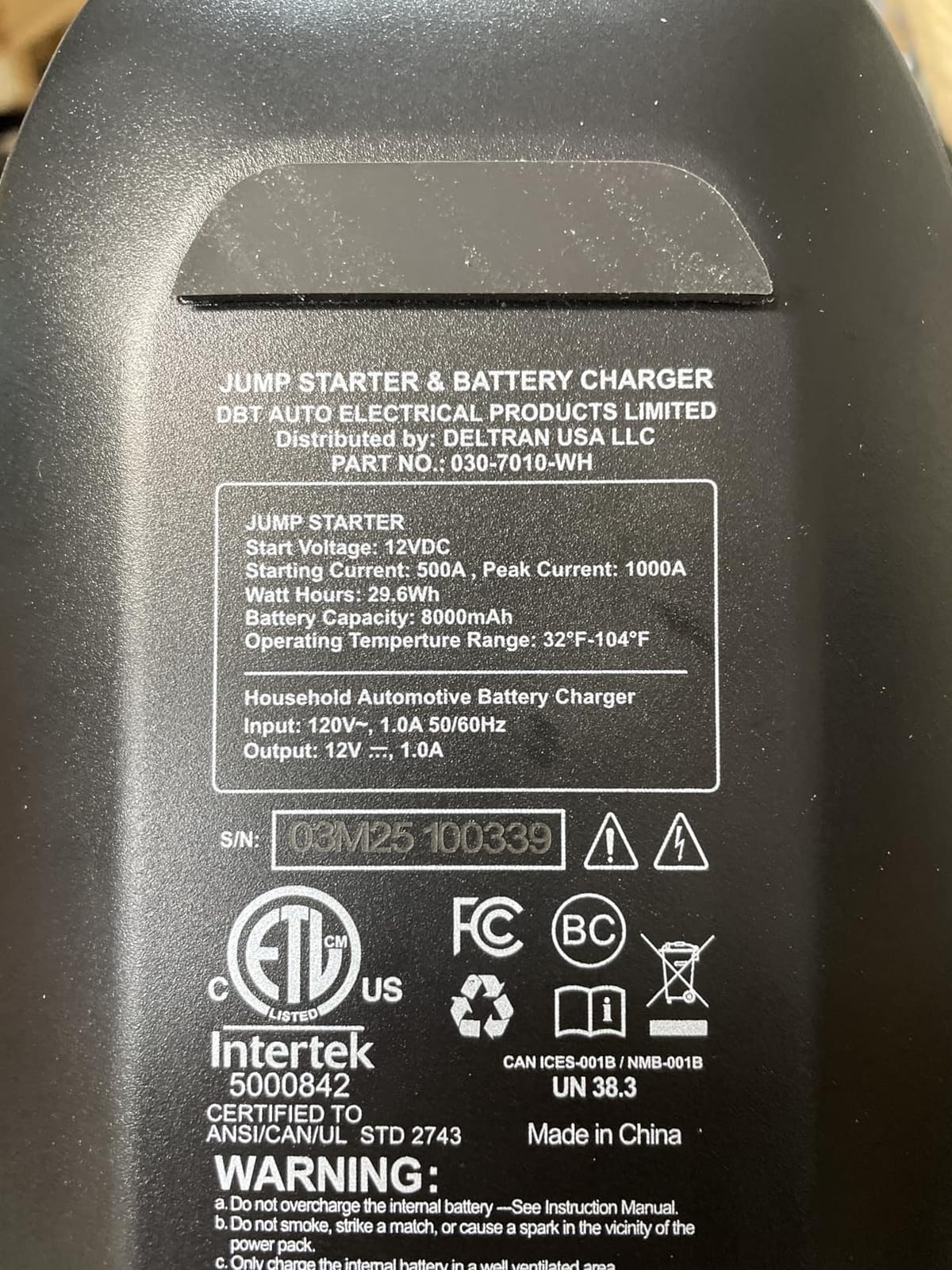 Battery Tender Charge N Start 1100 - Smart Battery Charger and 1000 AMP Jump Starter Combo customer photo 1