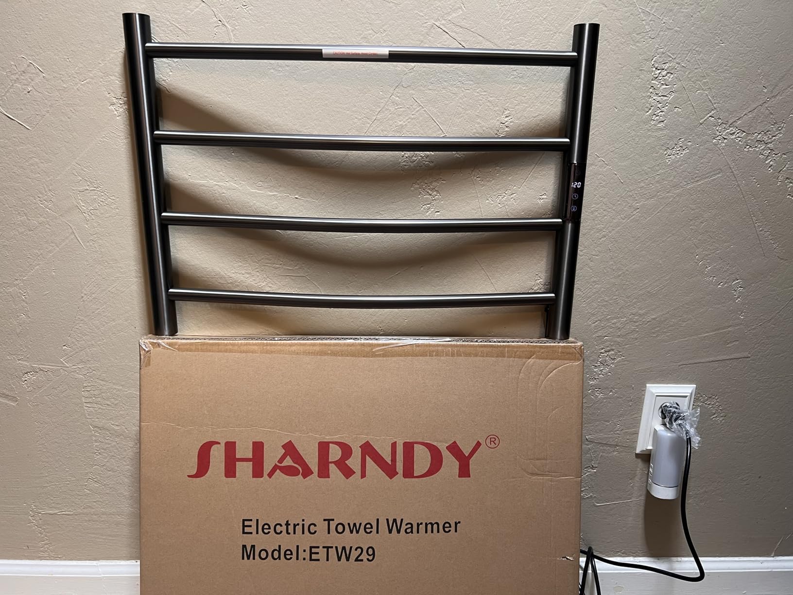 Towel Warmer with Built-in Timer for Bathroom Wall Mounted Bath Towel Heater Plug-in Electric Heated Towel Rack Brushed ETW29 customer photo 1