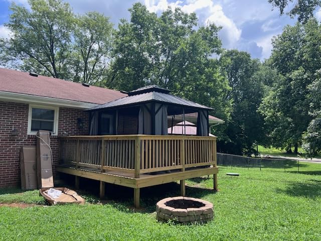 Aoxun Gazebo 10x12 Hardtop Gazebo with Double Galvanized Steel Roof, Gray customer photo 2