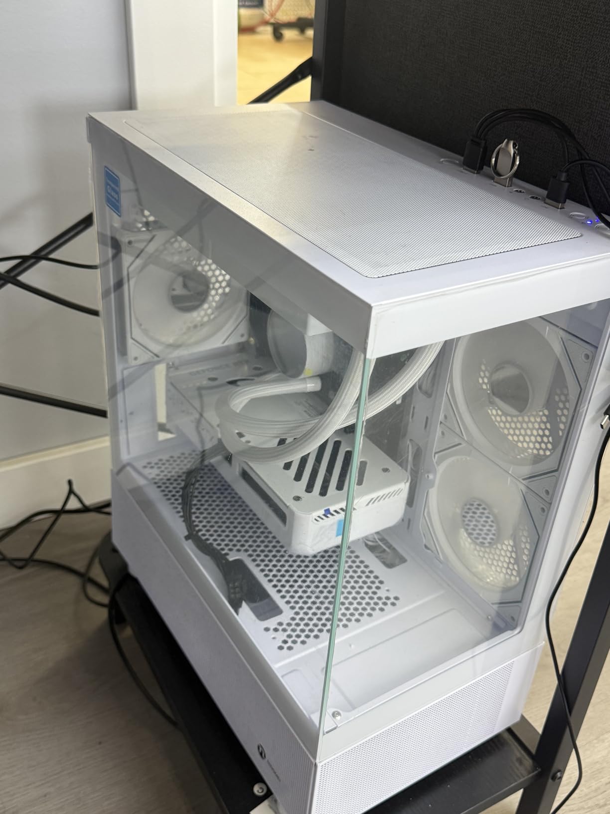 NINGMEI Prebuilt Gaming PC AMD Ryzen 7 5700X RTX 5060 8GB | 32GB DDR4 RAM 1TB Gen4 NVMe M.2 SSD,600W PSU WiFi Ready & Windows 11 Home Gaming Desktop Computer White customer photo 1