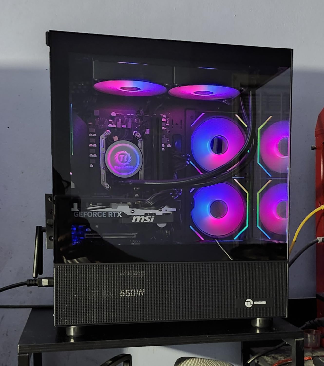 NINGMEI Prebuilt Gaming PC AMD Ryzen 7 5700X RTX 5060 8GB | 32GB DDR4 RAM 1TB Gen4 NVMe M.2 SSD,600W PSU WiFi Ready & Windows 11 Home Gaming Desktop Computer White customer photo 2