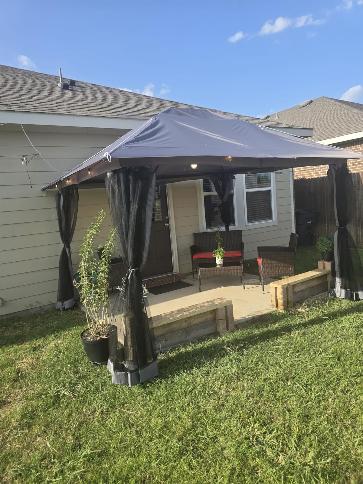Aoxun 10x12 Gazebo Canopy with Steel Frame, Double Roof customer photo 2