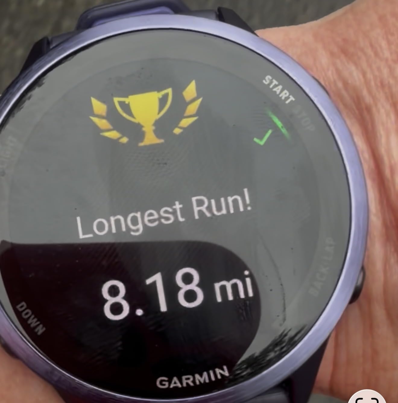 Garmin Forerunner® 570, 42mm, Aluminum, Whitestone/Cloud Blue | Smaller-Sized Advanced GPS Running & Triathlon Smartwatch, AMOLED Display, Training & Recovery Features customer photo 1