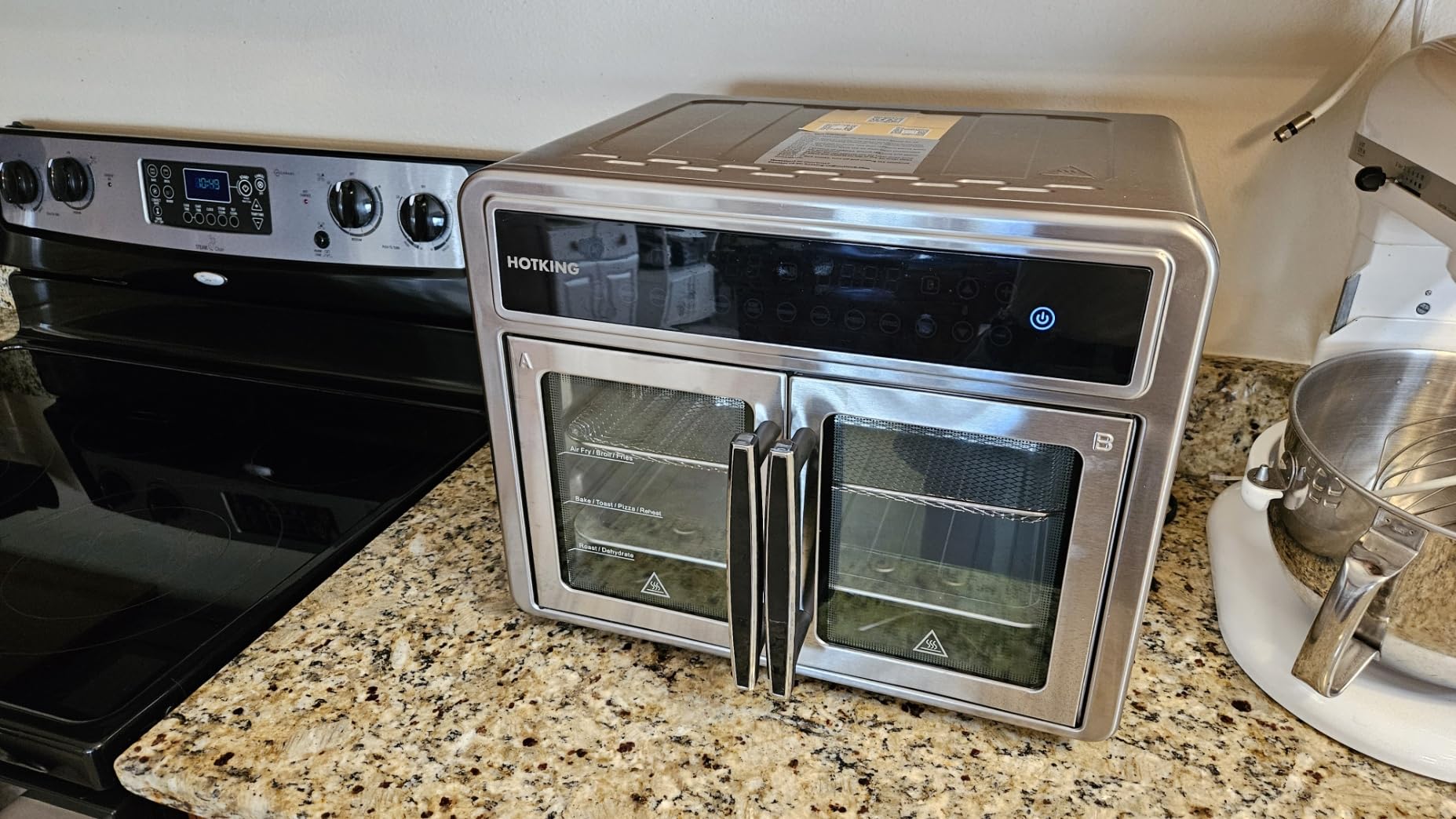 HotKing Dual-Zone Air Fryer Toaster Oven Combo, 28 QT XL Convection Oven | French Door, Stainless Steel Non-Toxic, 10-in-1 Multifunction, 500F Broil, Rotisserie, Dehydrate, Reheat, Bake, ETL Rated customer photo 1