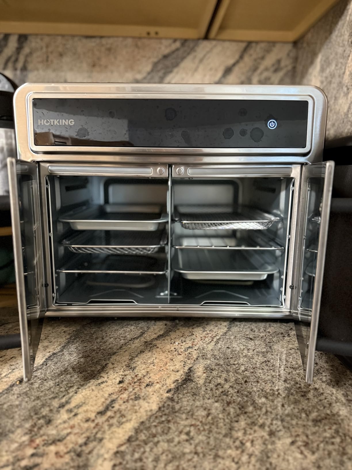 HotKing Dual-Zone Air Fryer Toaster Oven Combo, 28 QT XL Convection Oven | French Door, Stainless Steel Non-Toxic, 10-in-1 Multifunction, 500F Broil, Rotisserie, Dehydrate, Reheat, Bake, ETL Rated customer photo 2