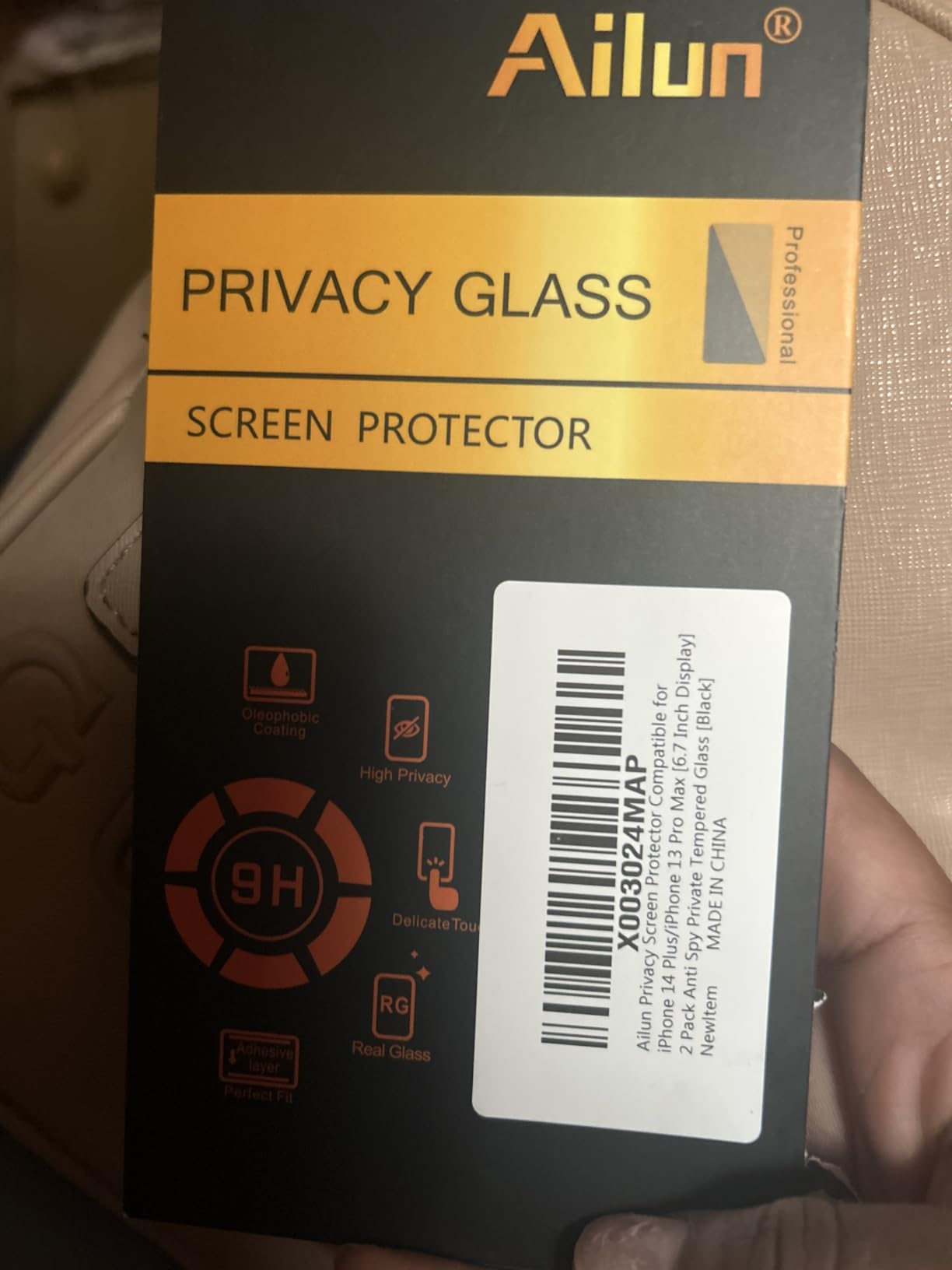 Ailun 3 Pack Privacy Screen Protector for iPhone 17 Pro, Tempered Glass customer photo 2