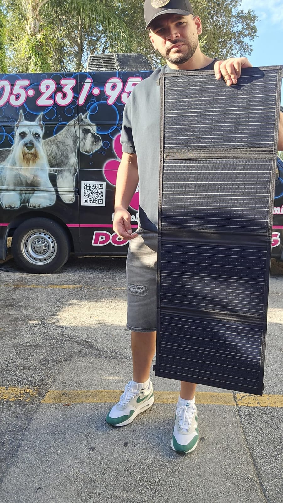 60W Portable Solar Panels Charger with USB-C, USB-A and DC Outputs | Foldable IP67 Waterproof Solar Phone Panel for Camping, Power Emergency for Small Power Station Generator, Phones, Power Bank customer photo 1