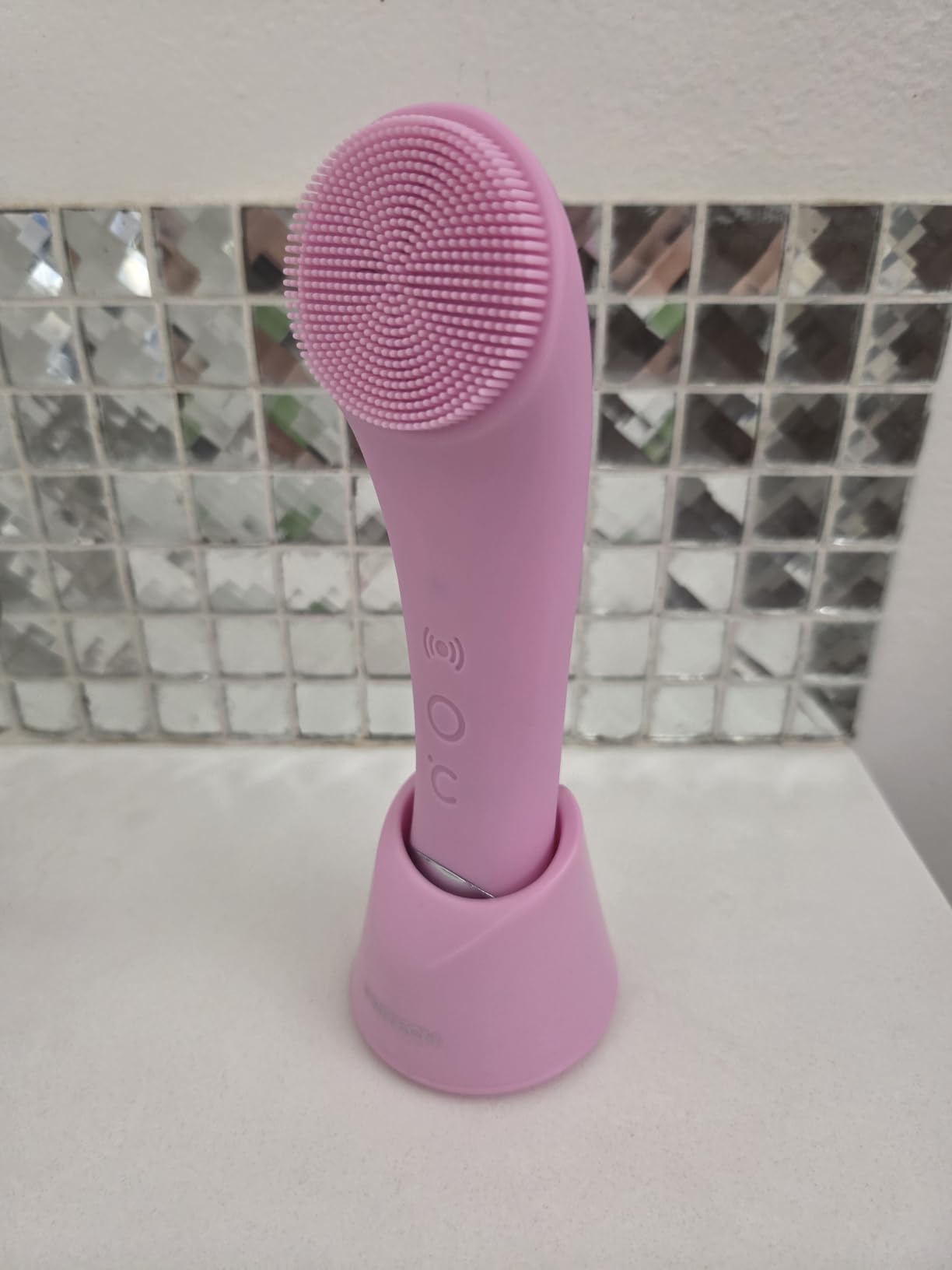 PRITECH Facial Cleansing Brush, Rechargeable Silicone Face Scrubber with Heat Massage End, Vibrating Exfoliator Scrubber for Deep Cleaning, Waterproof Face Brush for Women and Men (Black) customer photo 1