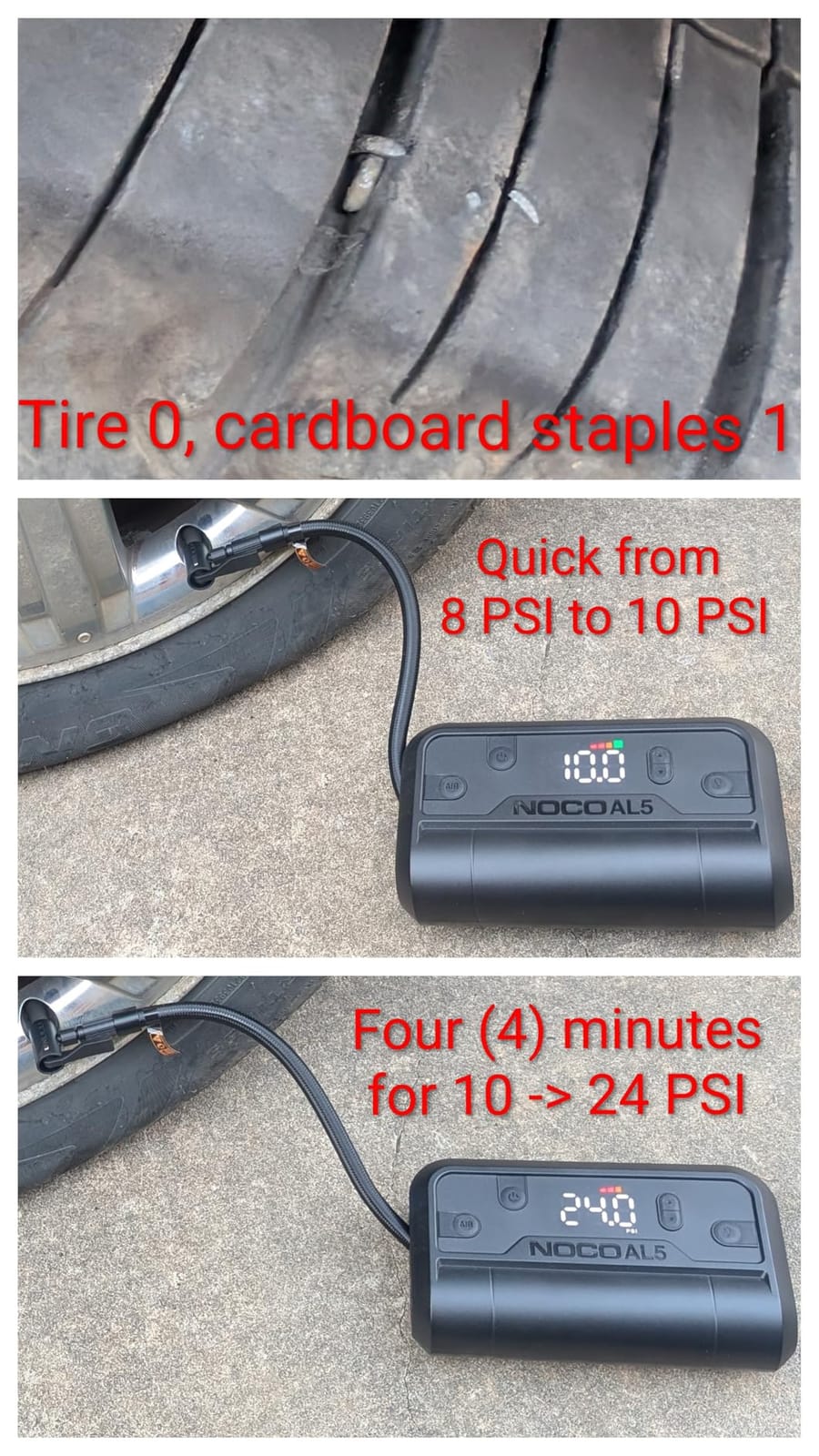 NOCO Air AL5 17 LPM 12V Cordless Tire Inflator & Portable Air Compressor | Inflates 0-40 PSI in 7 Minutes, 130 PSI, Digital Gauge & Auto-Shutoff, USB-C Rechargeable Power Bank, Tires up to 31 Inches customer photo 1