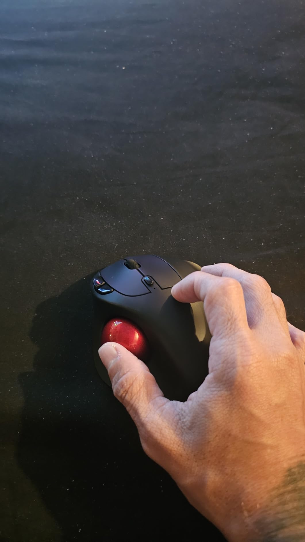 Wireless Trackball Mouse, Rechargeable Thumb Control 3 Devices - Red Ball | SABLUTE MAM2 Ergonomic Mouse (Bluetooth and USB ), 5-Level DPI, Silent Click, Compatible PC Laptop Mac iPad, Easy Clean customer photo 1