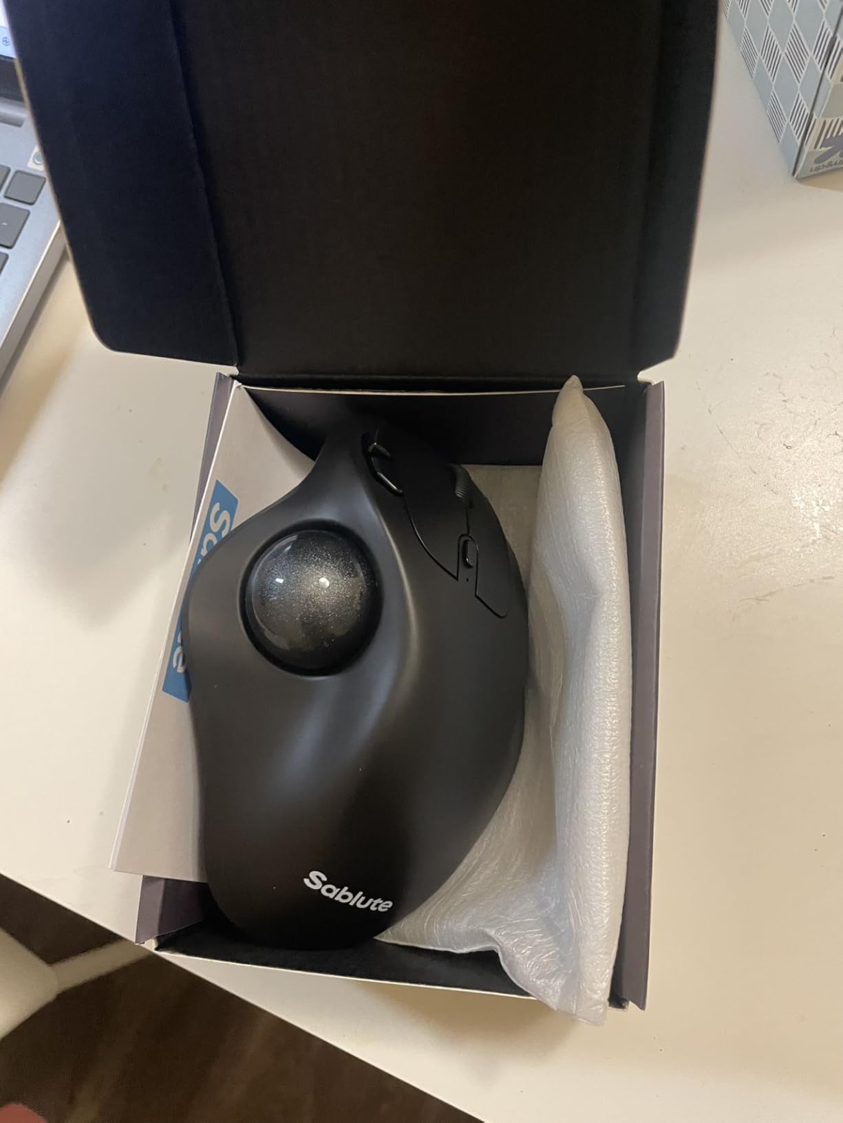Wireless Trackball Mouse, Rechargeable Thumb Control 3 Devices - Red Ball | SABLUTE MAM2 Ergonomic Mouse (Bluetooth and USB ), 5-Level DPI, Silent Click, Compatible PC Laptop Mac iPad, Easy Clean customer photo 2