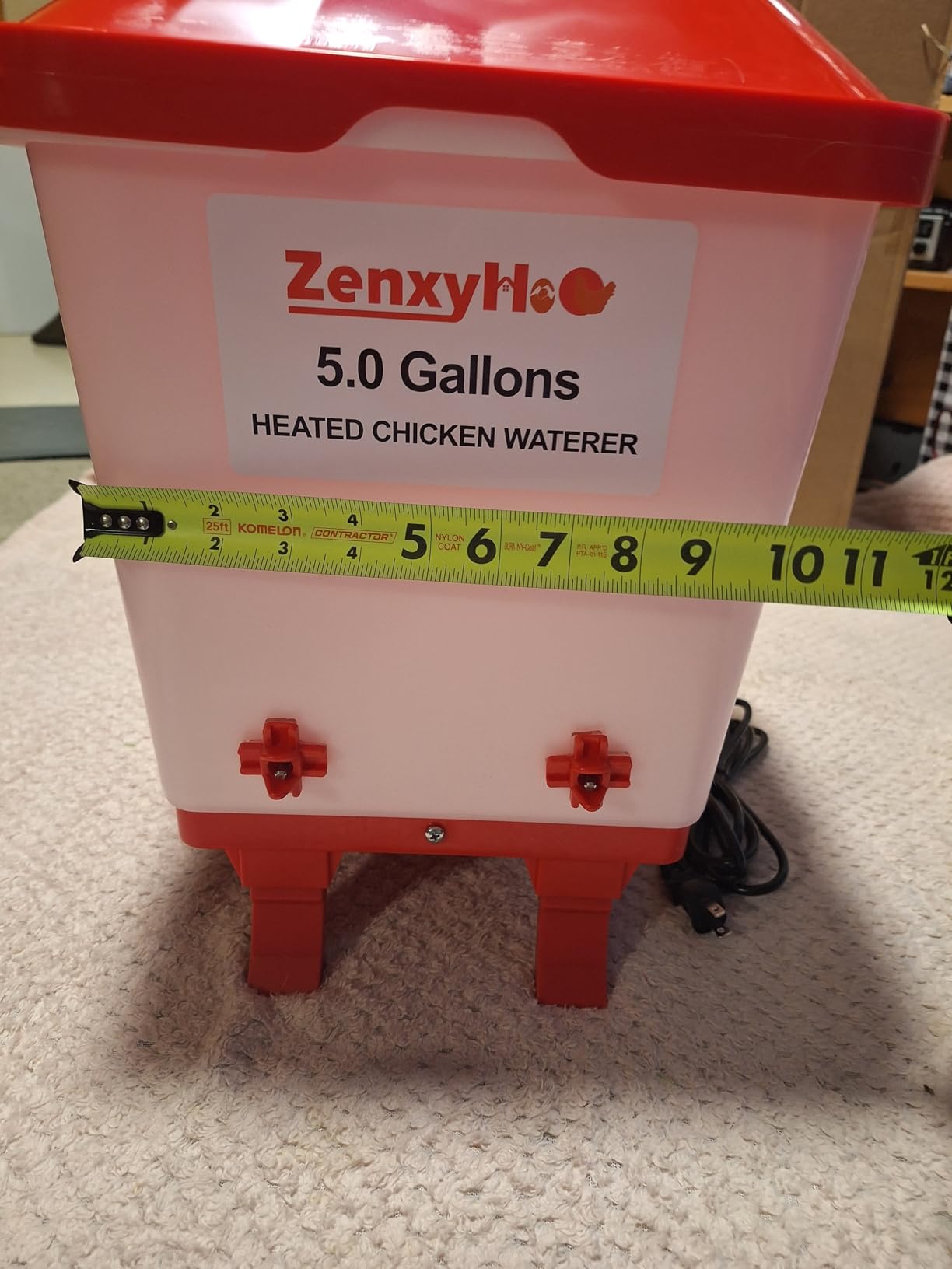 5.0 Gal Heated Chicken Waterer Bucket with 4 Horizontal Water Nipples customer photo 2