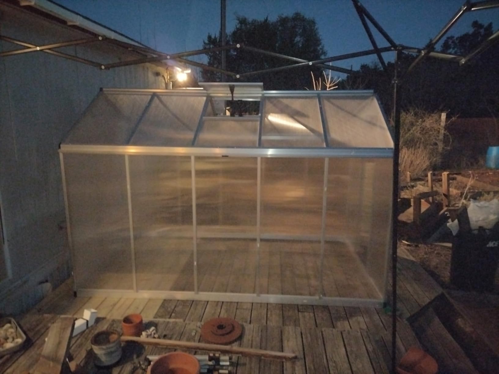 Aoodor 6 x 8 Ft Walk-in Greenhouse with Gutter, Adjustment Skylight customer photo 2