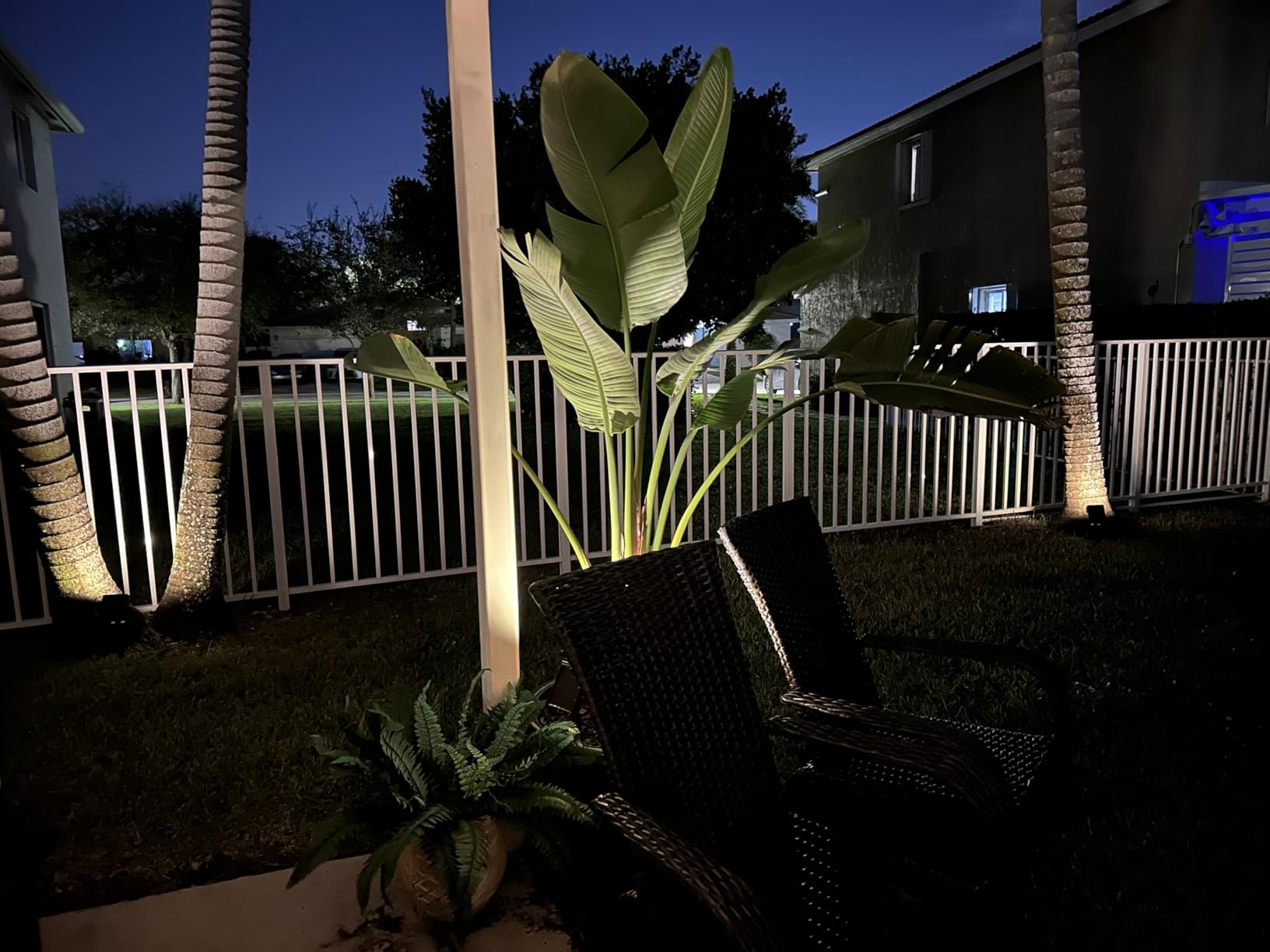 Fabrito Color Changing Solar Spot Lights Outdoor 8 Pack, [6+1 Lighting Modes] Auto On/Off RGB Spotlights, Waterproof Multicolor Landscape Lights for Garden, Tree, Halloween, Christmas customer photo 1