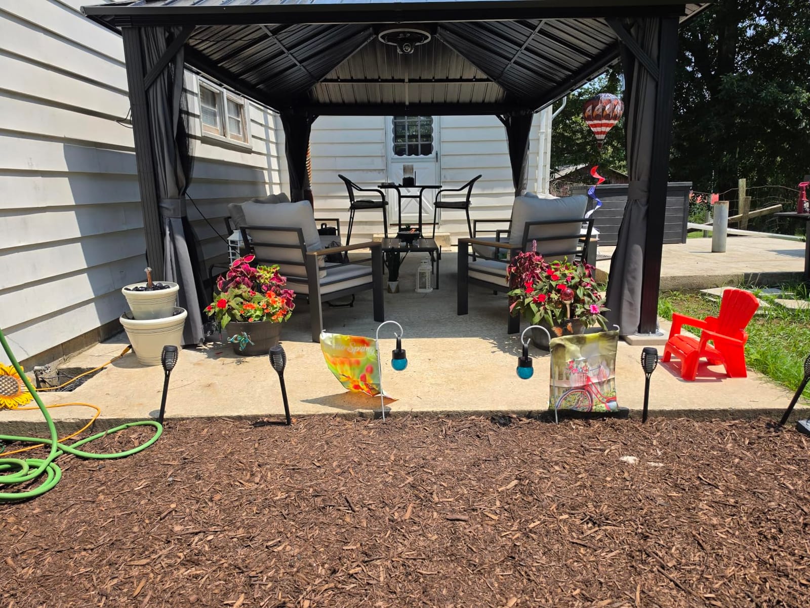 Aoxun 12X16Ft Hardtop Gazebo Metal Gazebo with Galvanized Steel Double Roof customer photo 1