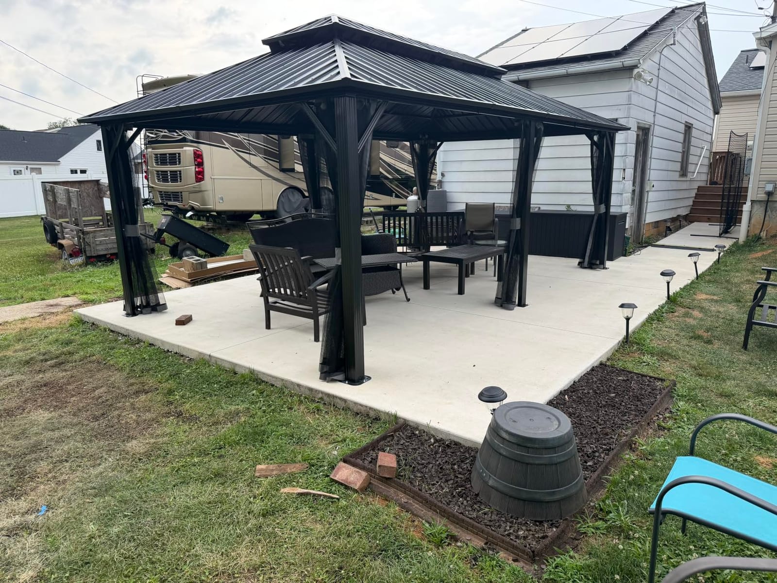 Aoxun 12X16Ft Hardtop Gazebo Metal Gazebo with Galvanized Steel Double Roof customer photo 2