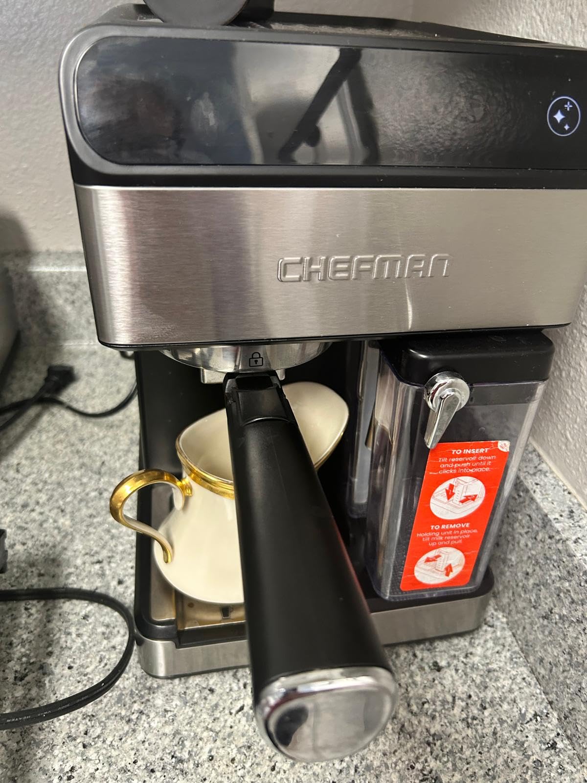 Chefman Crema Deluxe Espresso Machine with Double Boiler, Use Milk Frother and Brew Espresso Simultaneously, Professional Coffee Maker with Coffee Grinder and Steam Wand, 30 Grind Settings customer photo 1