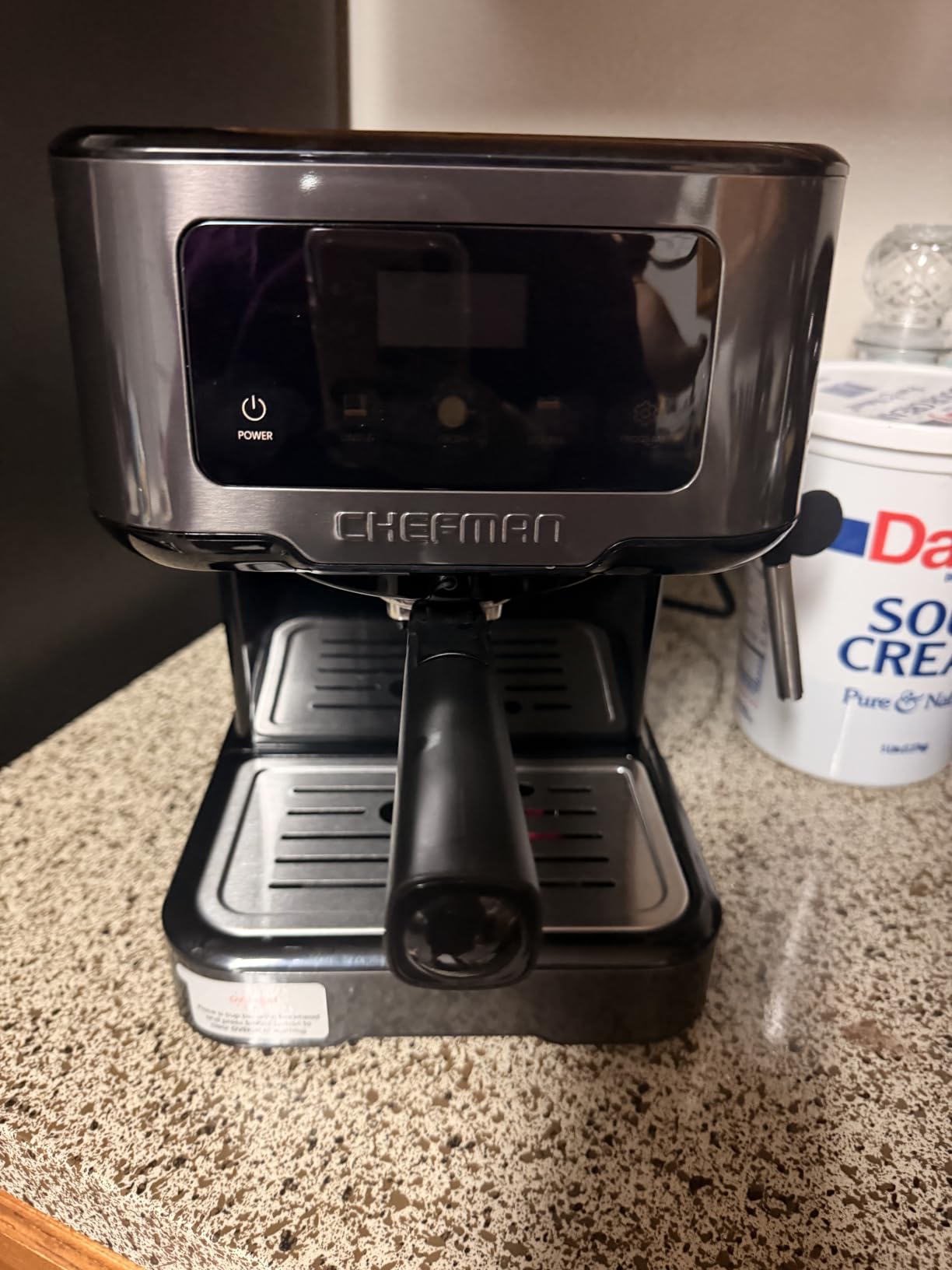 Chefman CraftBrew Espresso Machine, 15-Bar Pump Digital Espresso Maker w/Steam Wand for Latte & Cappuccino, Compact Espresso Coffee Machine w/ 1.5L Removable Water Reservoir - Stainless Black customer photo 1