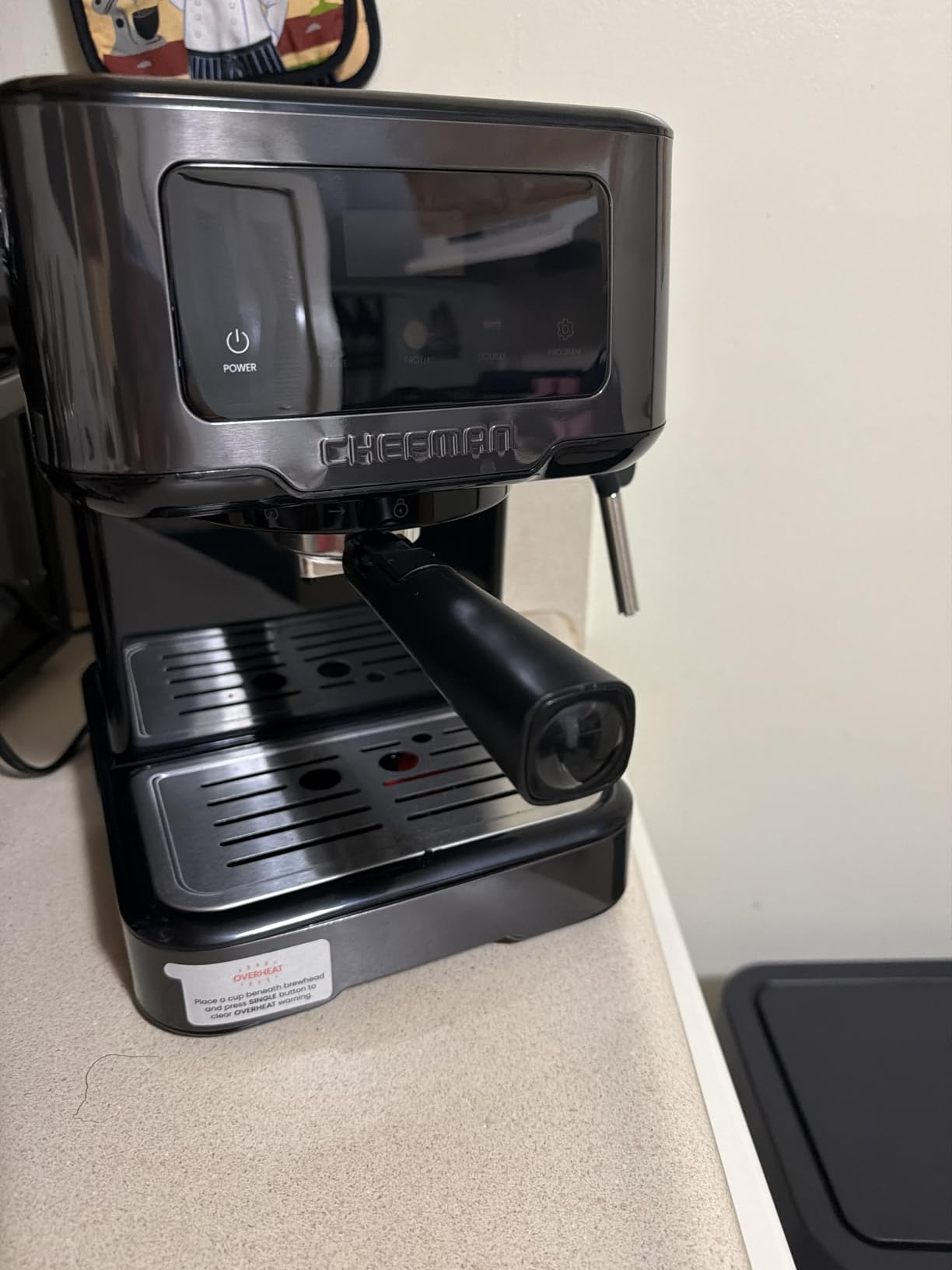 Chefman CraftBrew Espresso Machine, 15-Bar Pump Digital Espresso Maker w/Steam Wand for Latte & Cappuccino, Compact Espresso Coffee Machine w/ 1.5L Removable Water Reservoir - Stainless Black customer photo 2